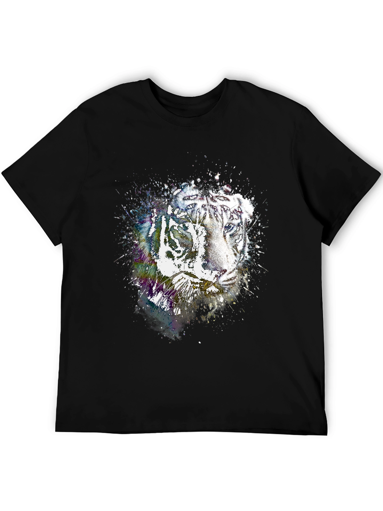 Tiger Splash Black T-Shirt - Unique Graphic Tee