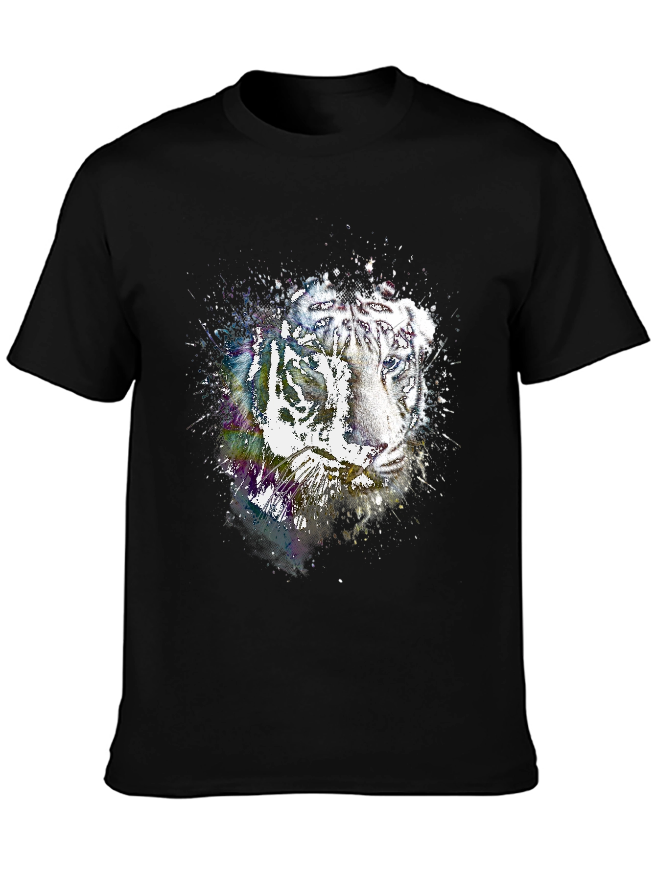 Tiger Splash Black T-Shirt - Unique Graphic Tee