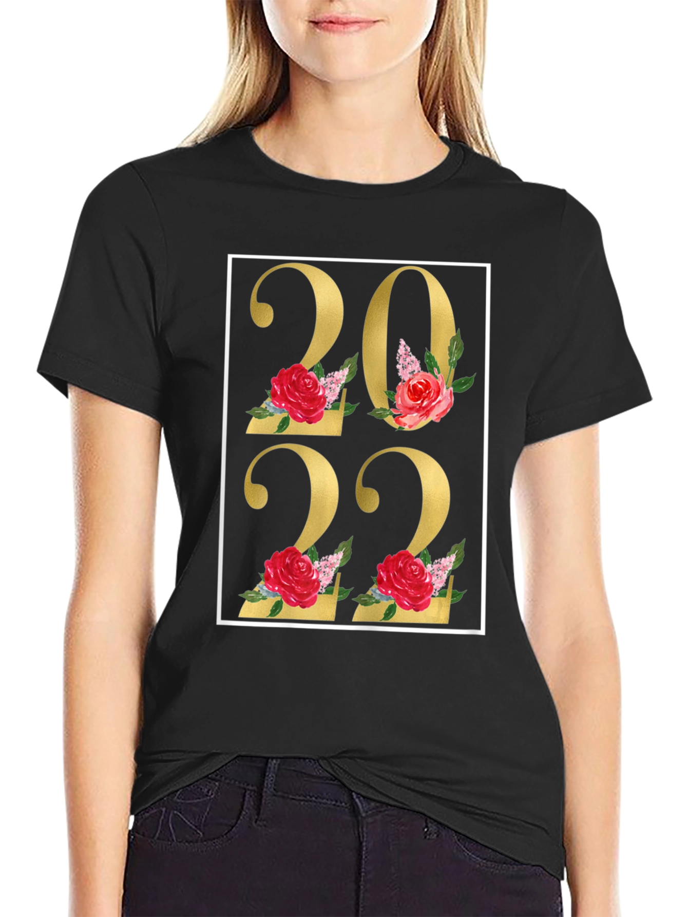Floral 2022 Black T-Shirt