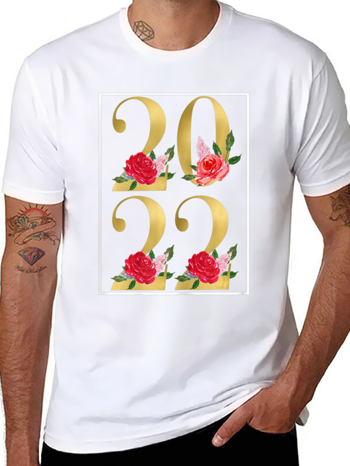 Floral 2022 Black T-Shirt