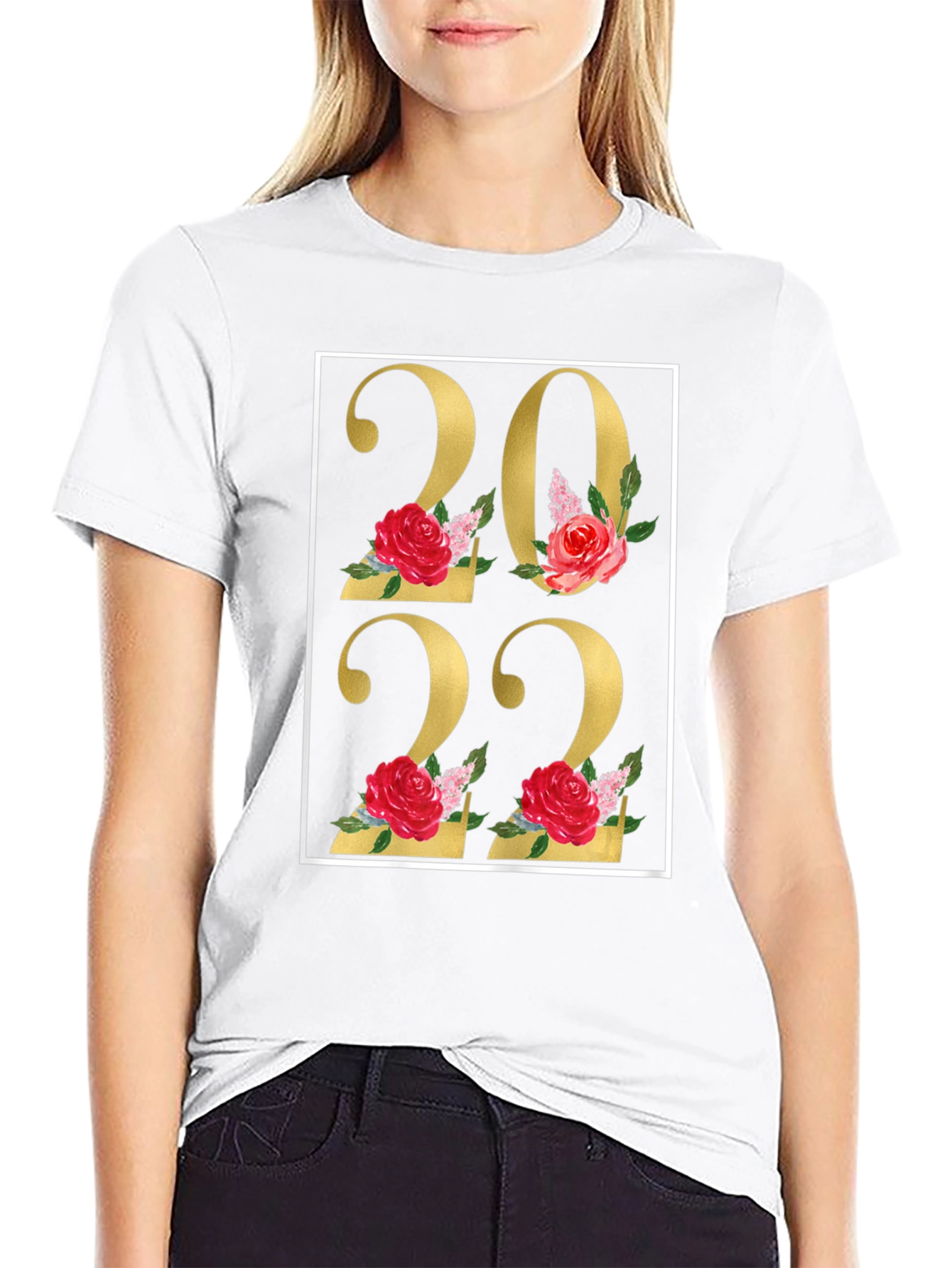 Floral 2022 Black T-Shirt