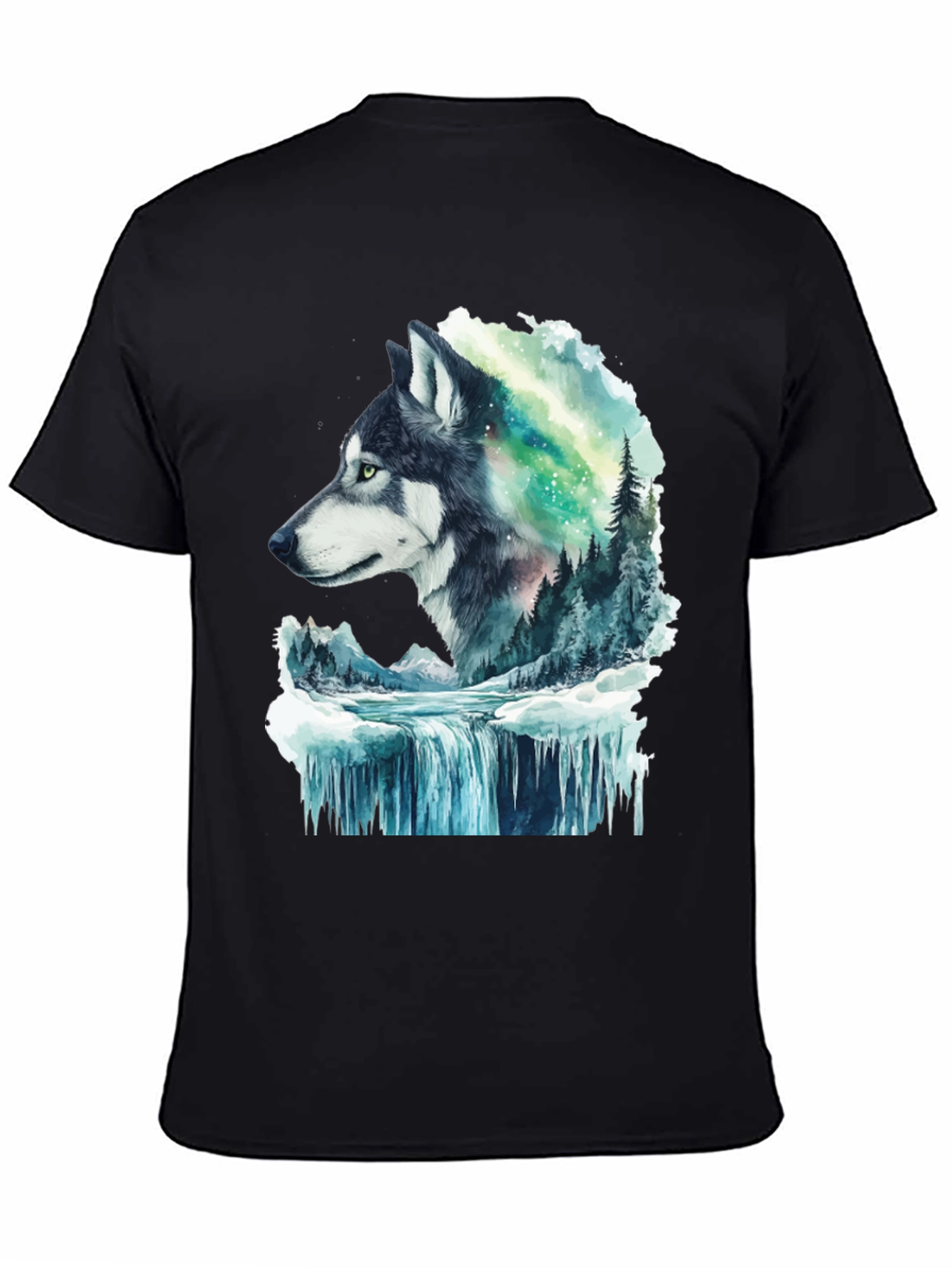 Wolf and Aurora Graphic T-Shirt