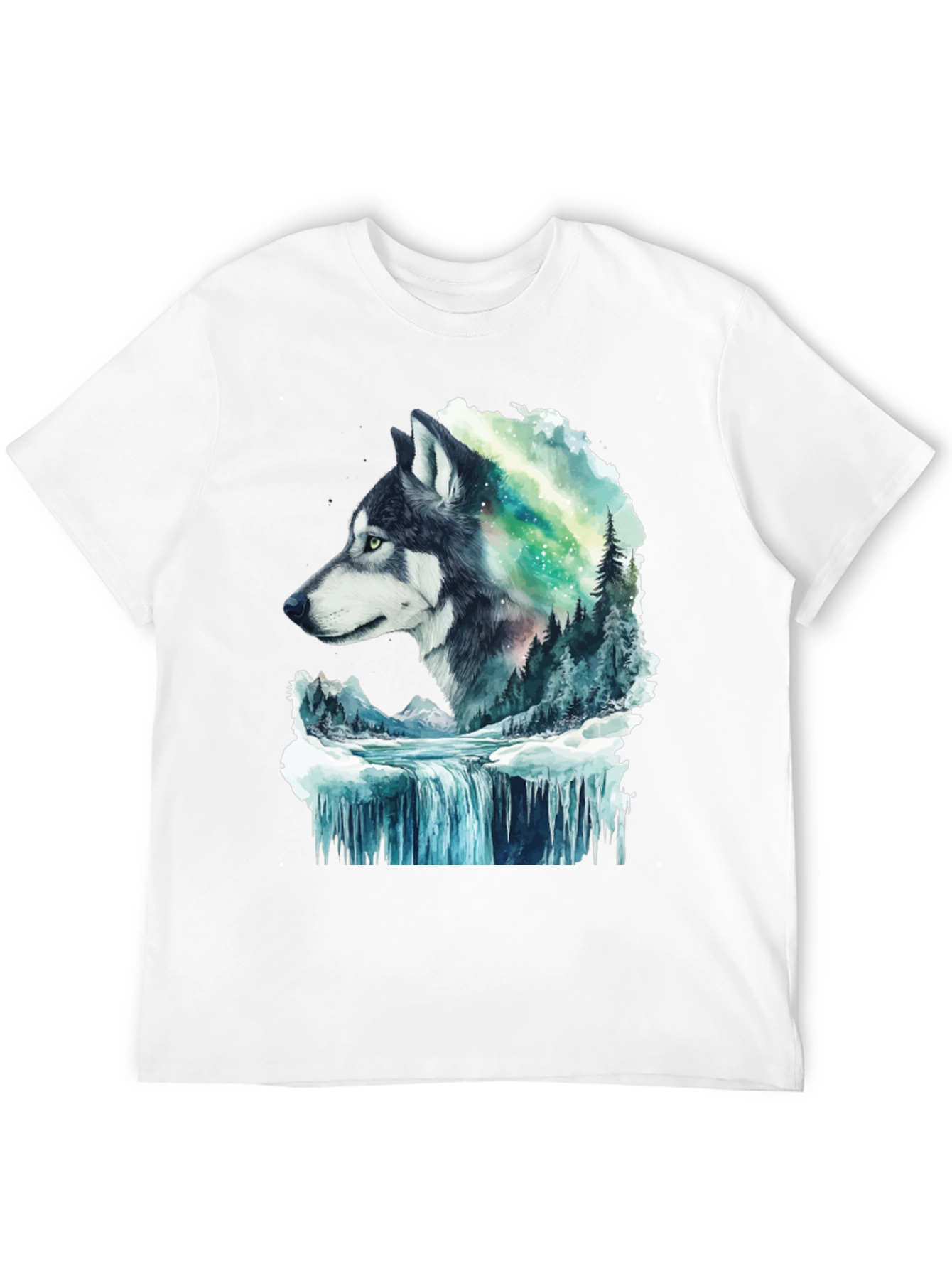 Wolf and Aurora Graphic T-Shirt