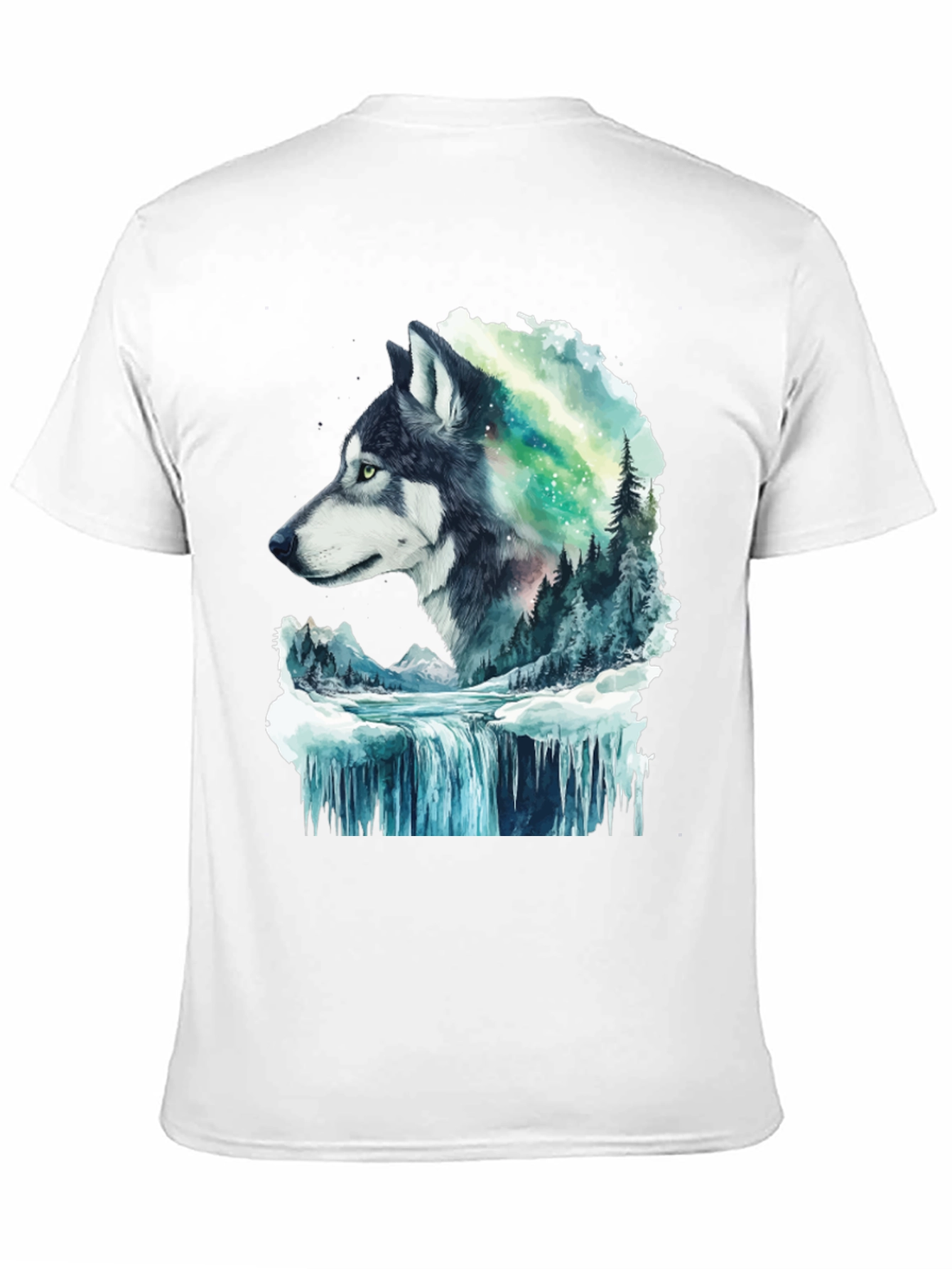 Wolf and Aurora Graphic T-Shirt