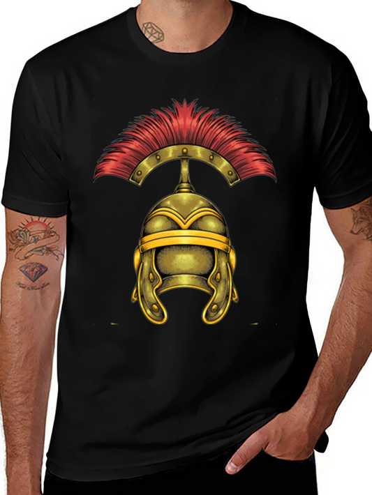 Roman Helmet Graphic Tee - Classic Warrior Design