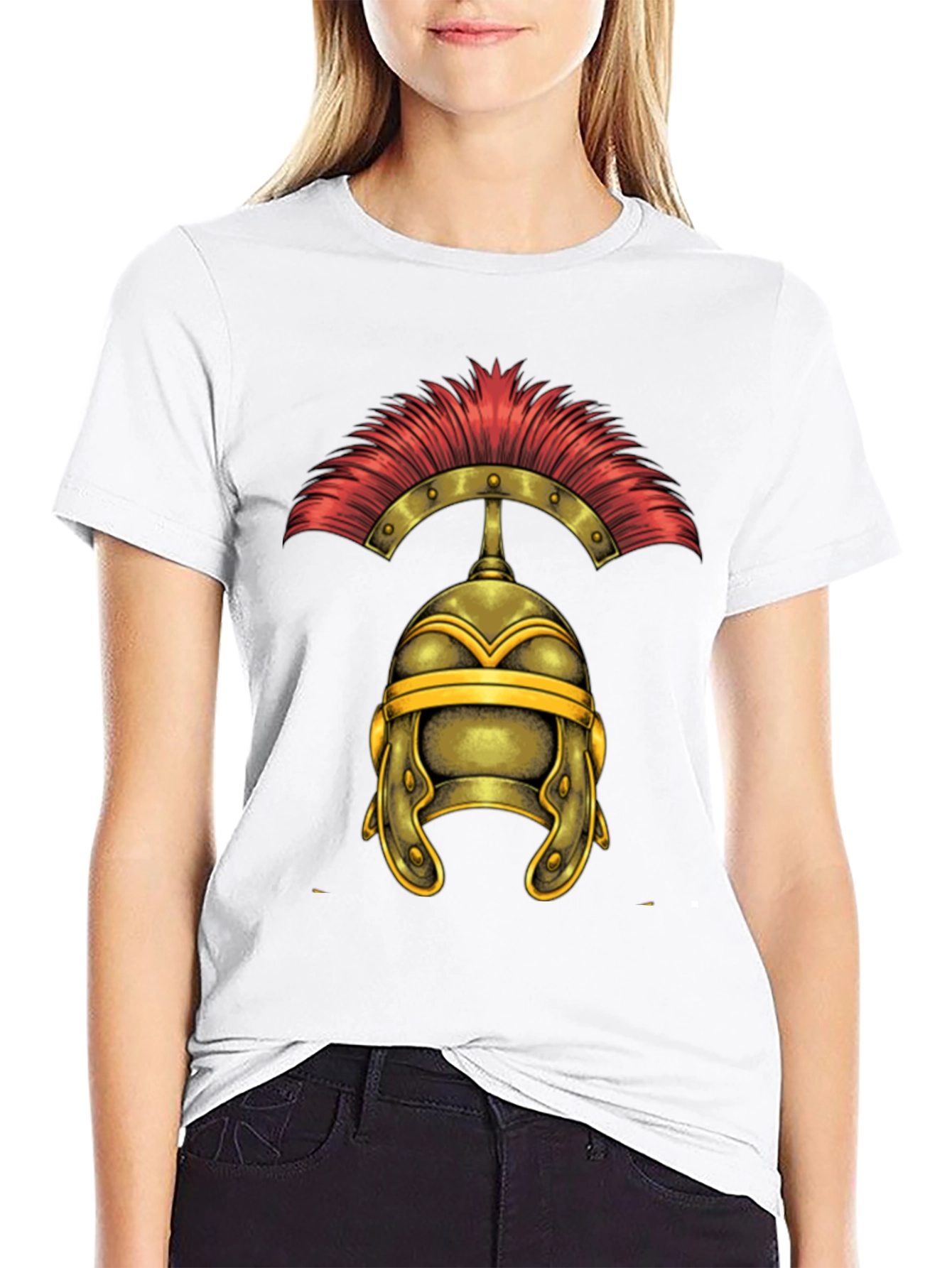 Roman Helmet Graphic Tee - Classic Warrior Design