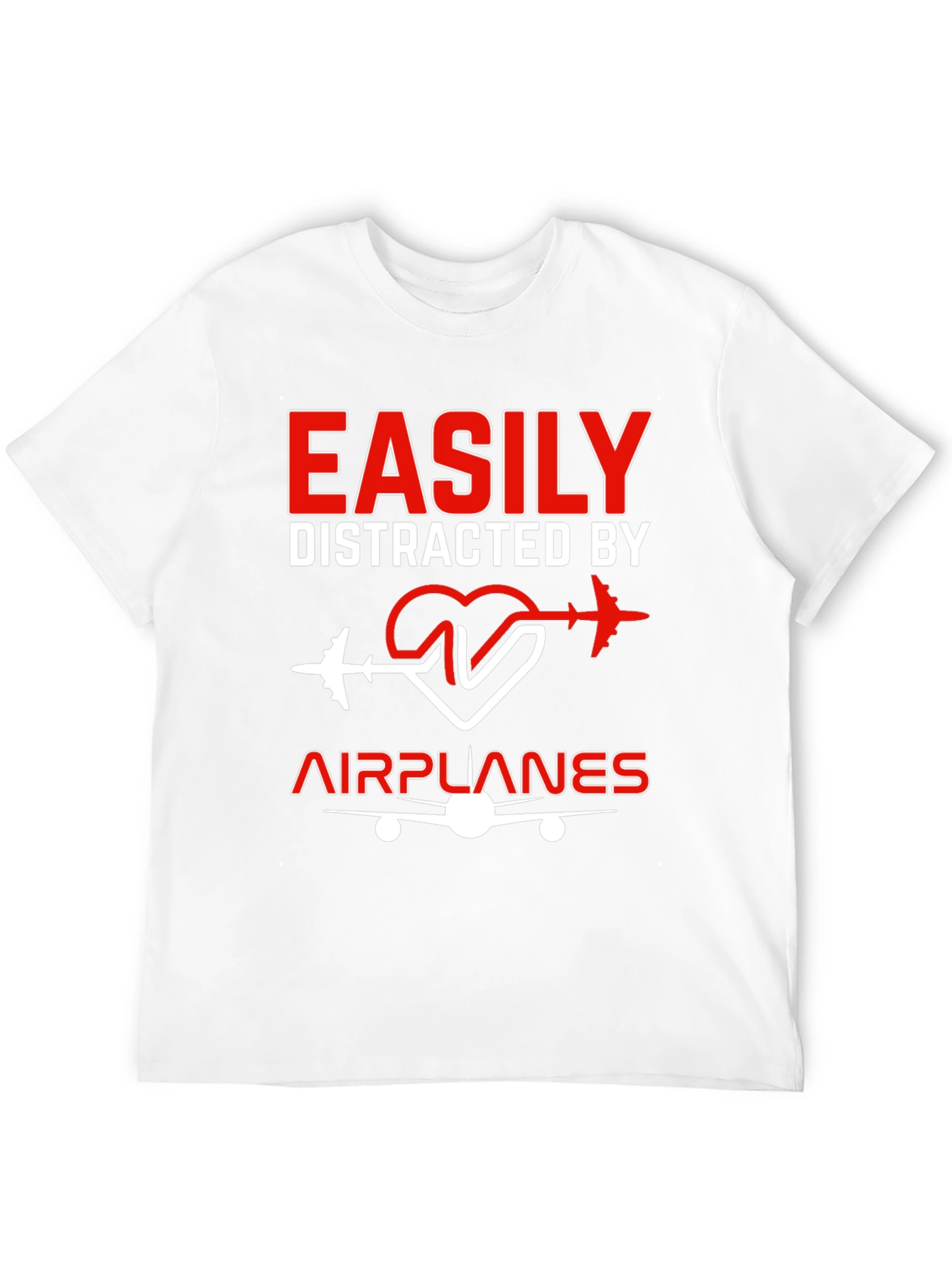 Easily Distracted By Airplanes Black T-Shirt