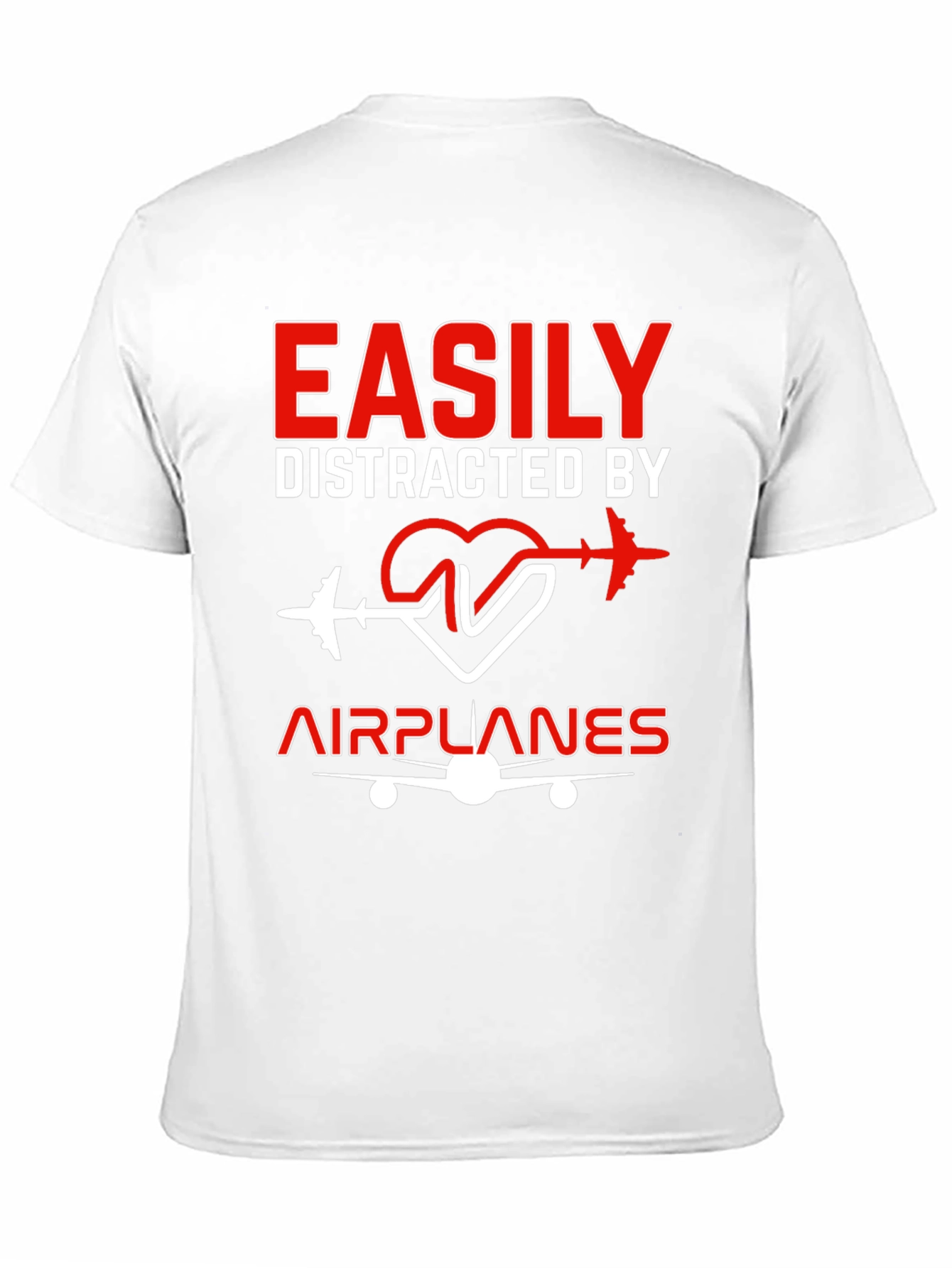 Easily Distracted By Airplanes Black T-Shirt