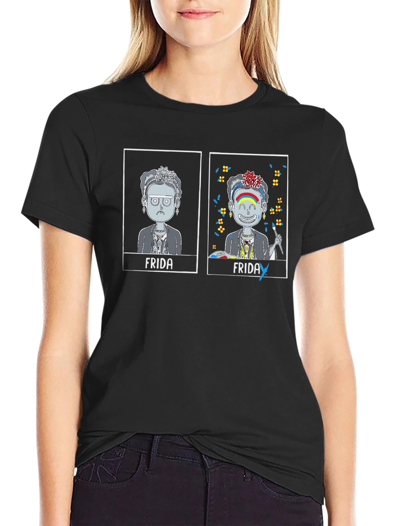Frida Kahlo T-Shirt: Sad vs Happy