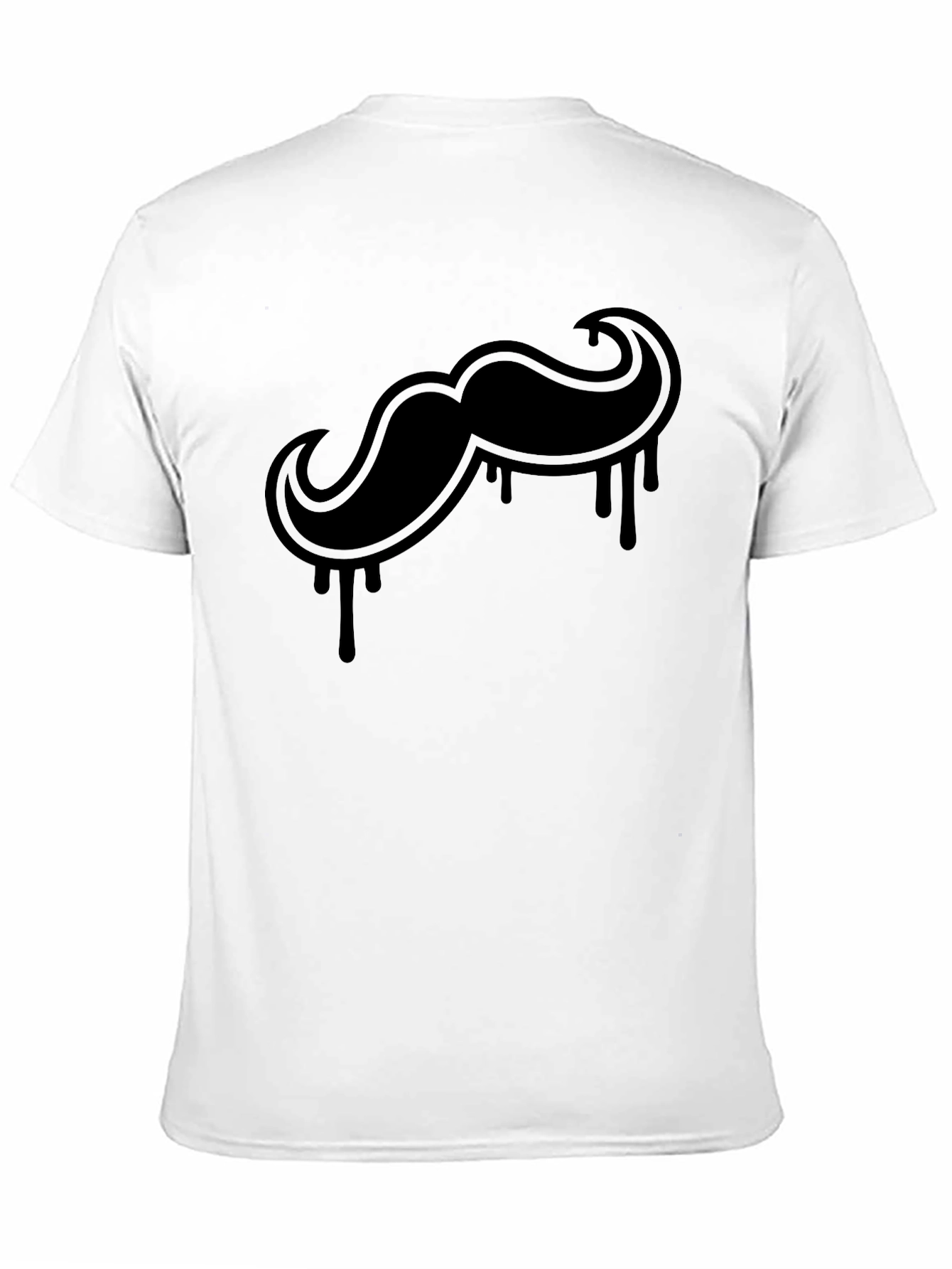 Mens Black Mustache Drip Graphic Tee