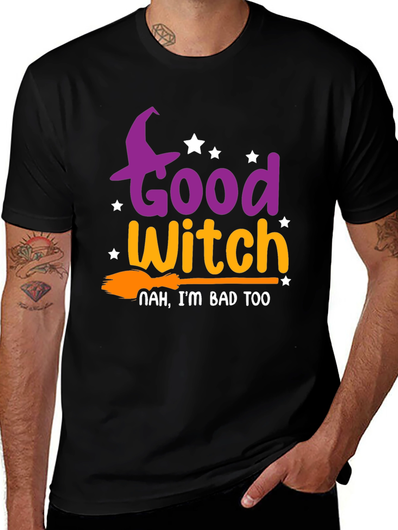Good Witch/Bad Witch Black T-Shirt Halloween Costume