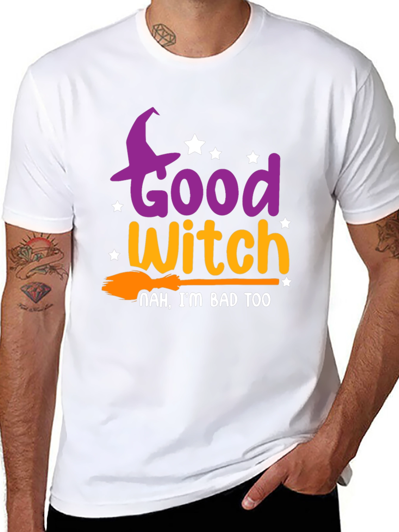 Good Witch/Bad Witch Black T-Shirt Halloween Costume