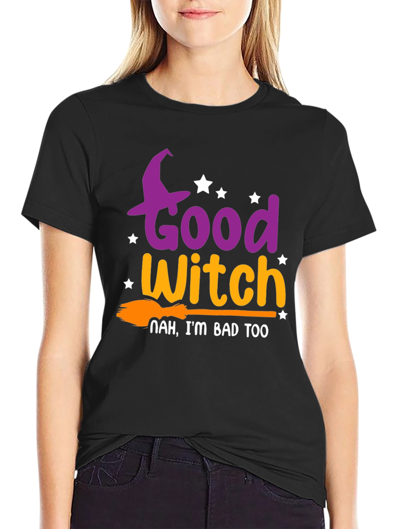 Good Witch/Bad Witch Black T-Shirt Halloween Costume