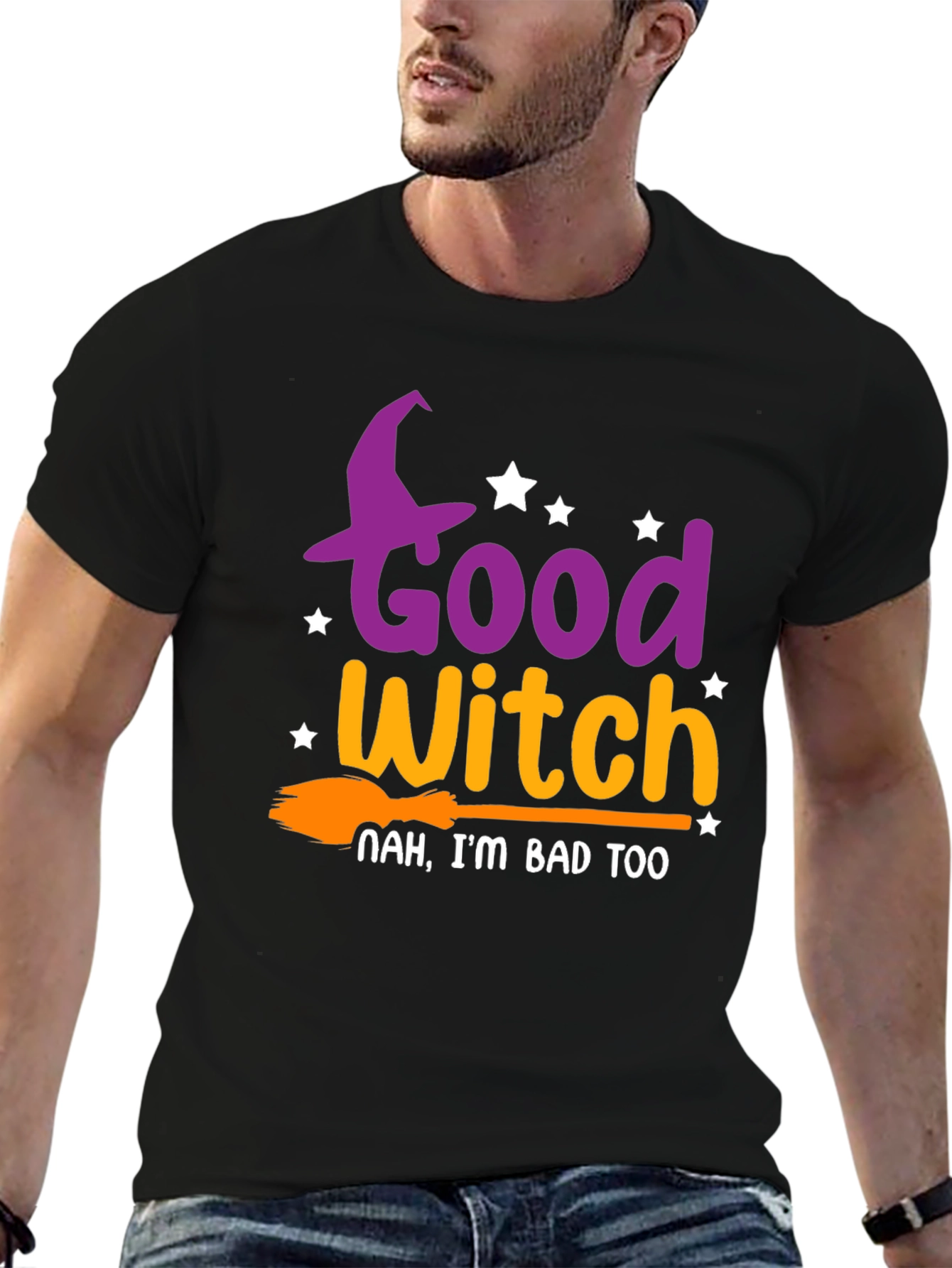Good Witch/Bad Witch Black T-Shirt Halloween Costume