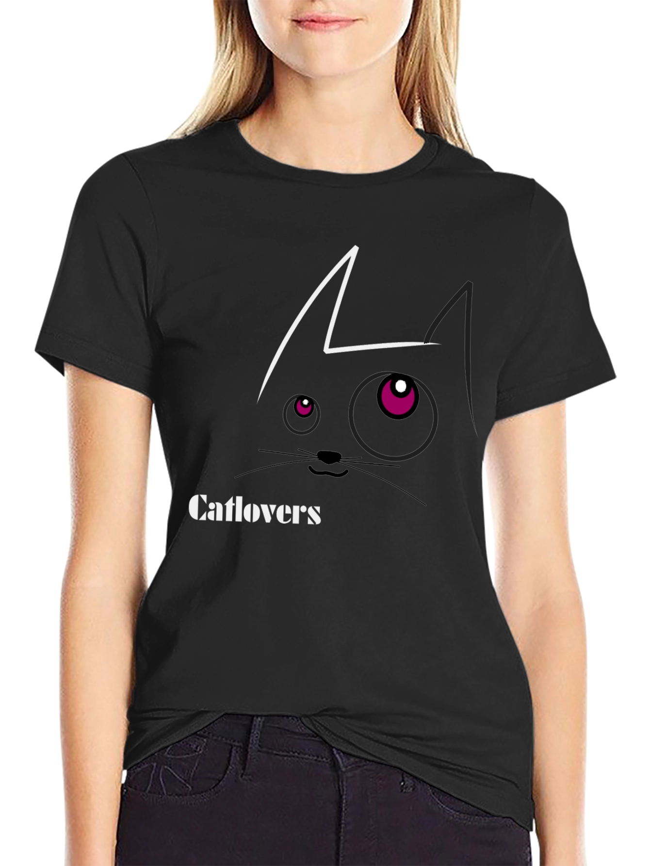 Catlovers Graphic Tee - Stylish Cat Design