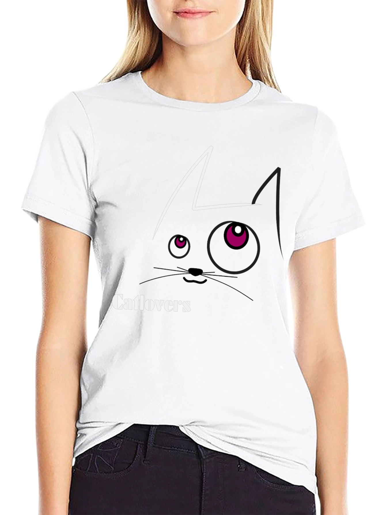 Catlovers Graphic Tee - Stylish Cat Design