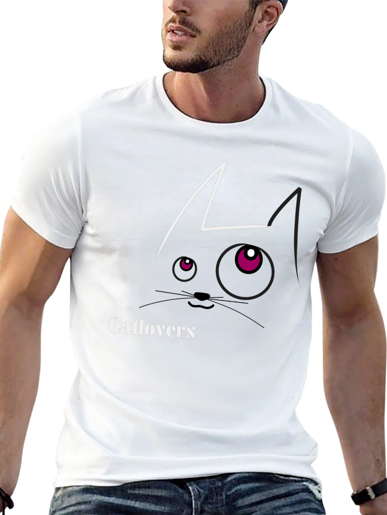 Catlovers Graphic Tee - Stylish Cat Design