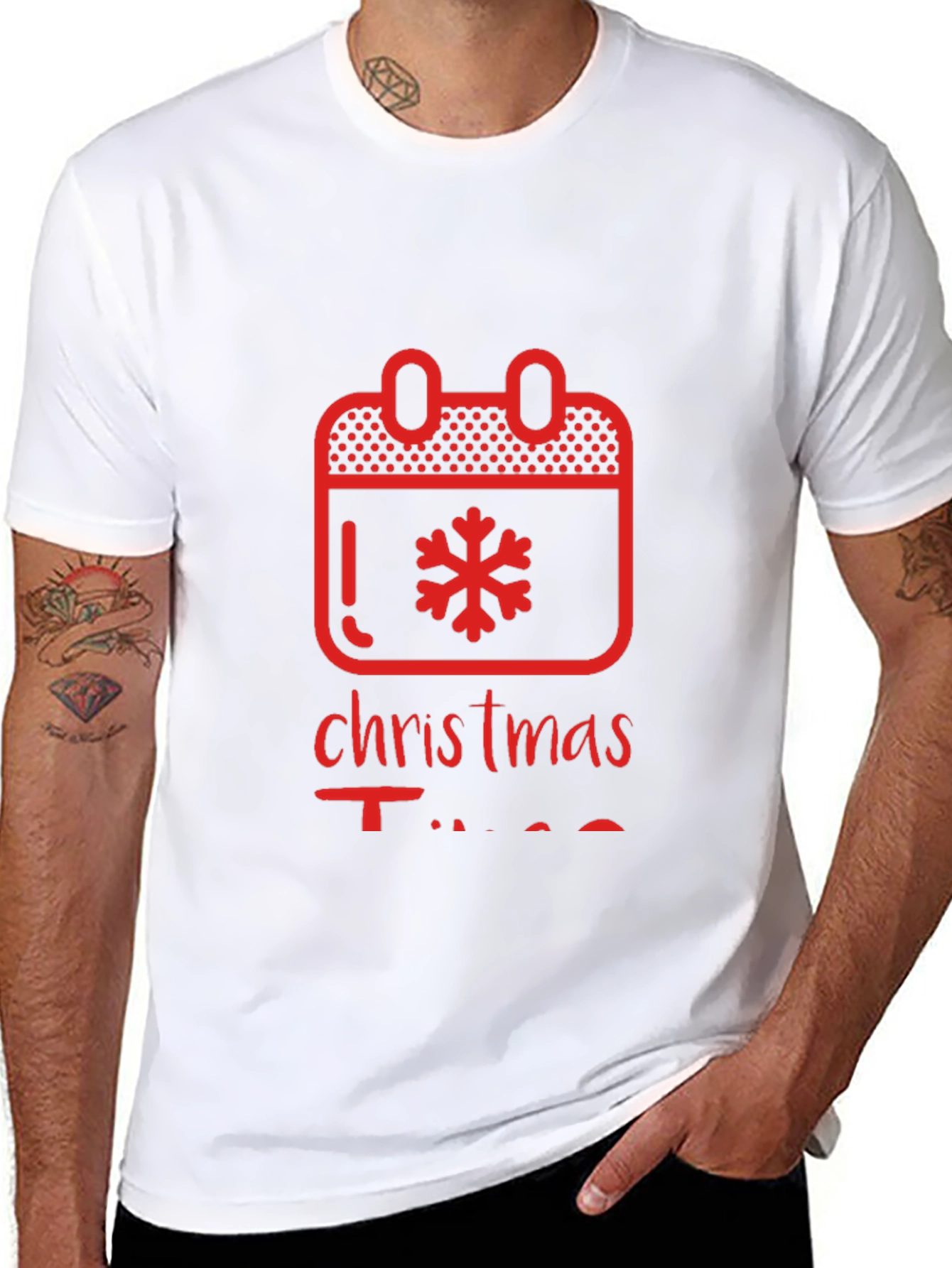 Christmas Time Calendar Snowflake Graphic Tee