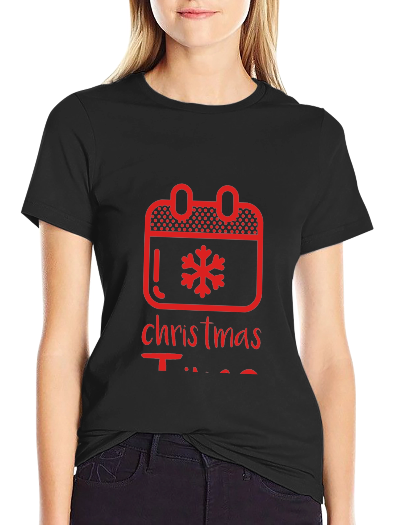 Christmas Time Calendar Snowflake Graphic Tee