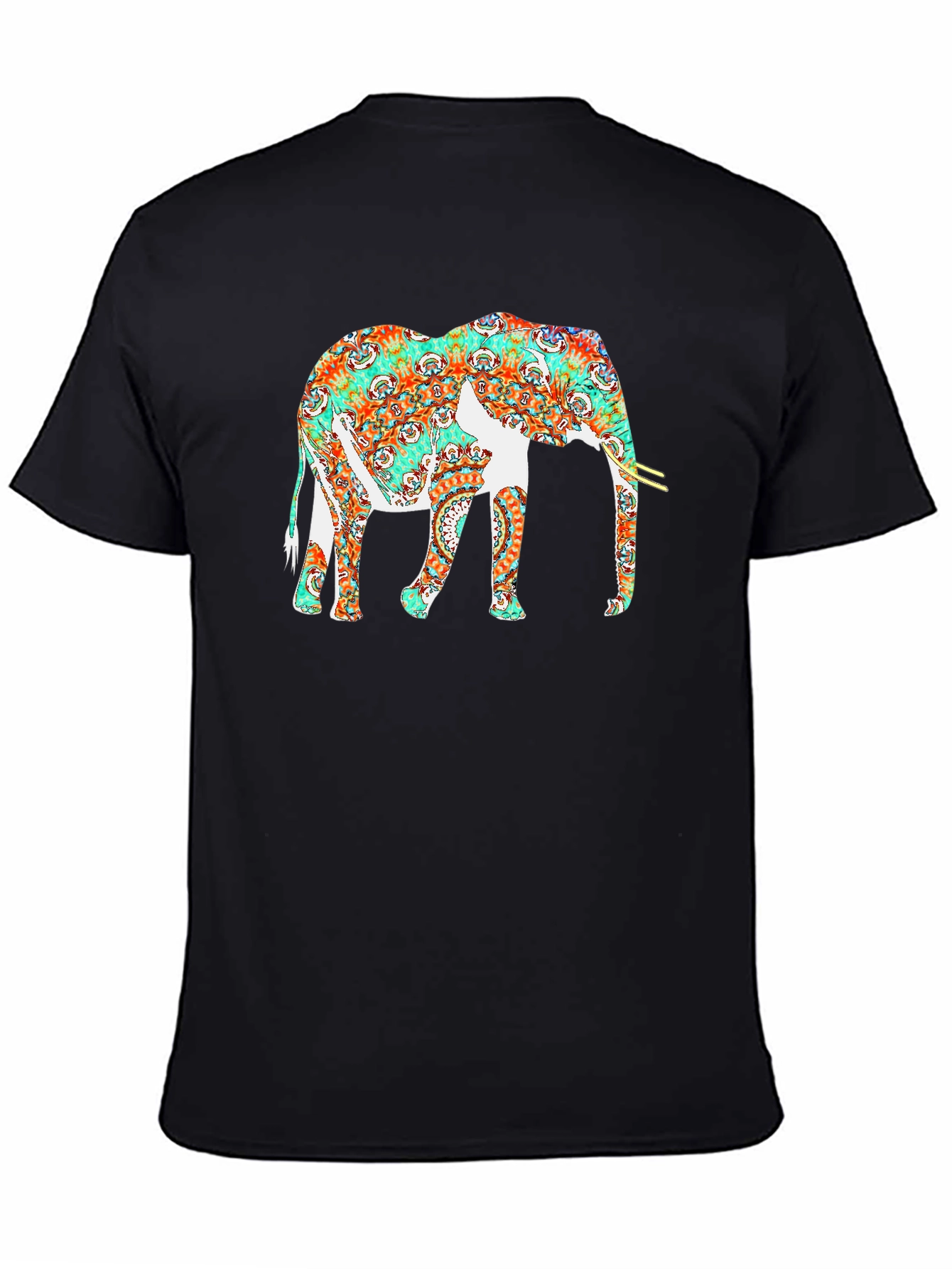 Elephant Mandala Graphic Black T-Shirt