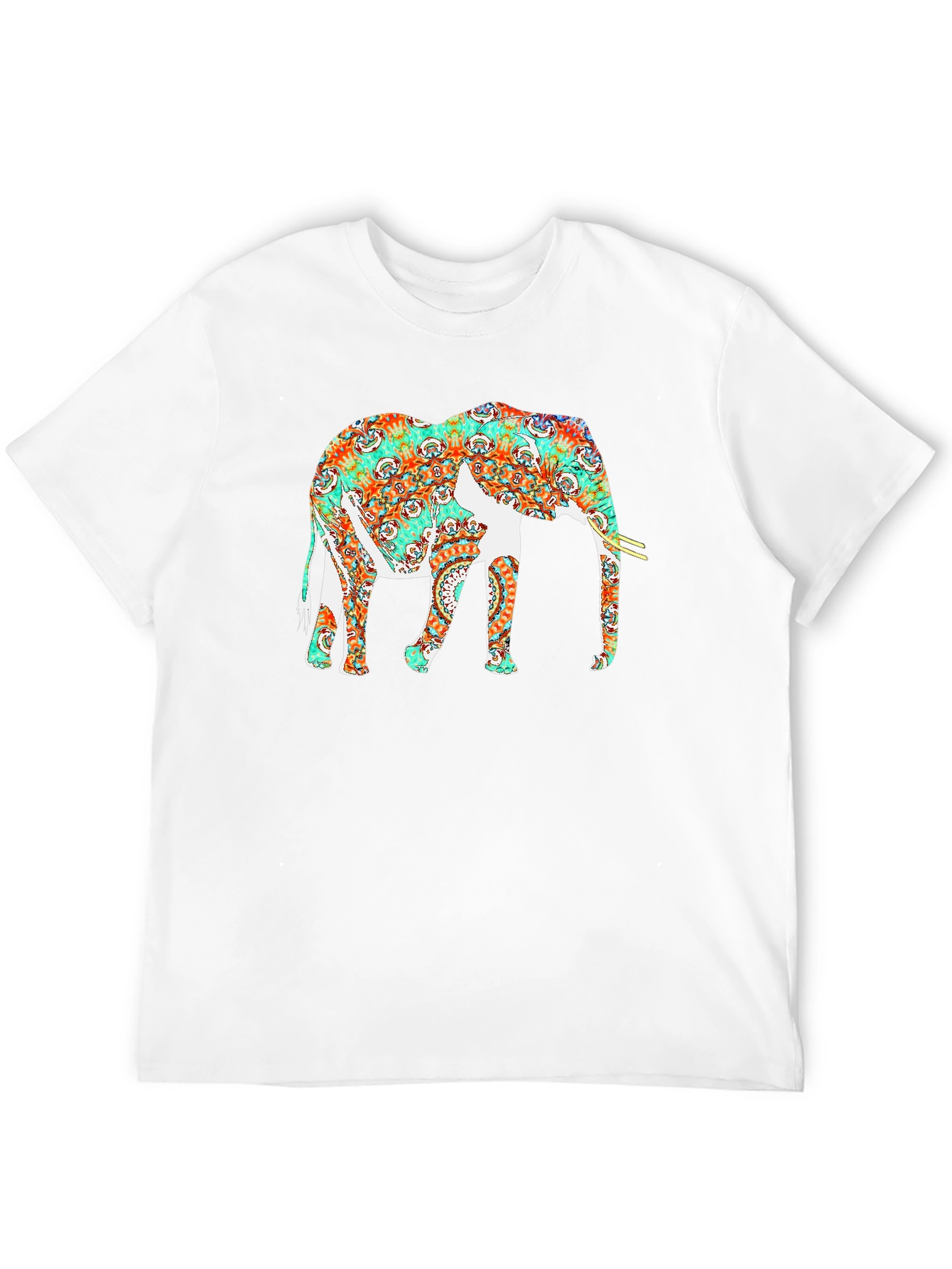 Elephant Mandala Graphic Black T-Shirt