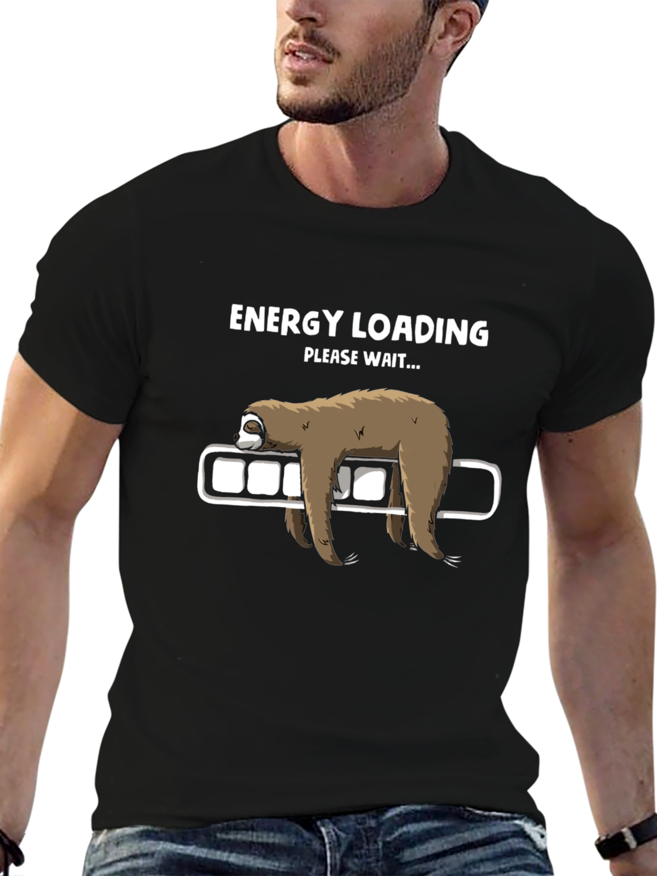 Energy Loading Sloth Graphic T-Shirt - Relaxed Fit