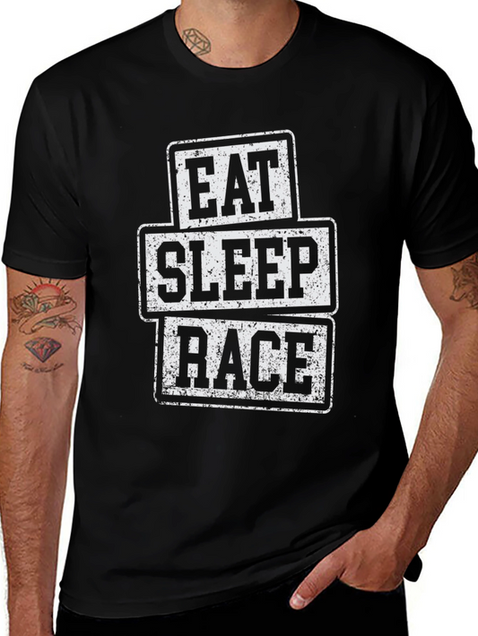 Eat Sleep Race Black Graphic T-Shirt