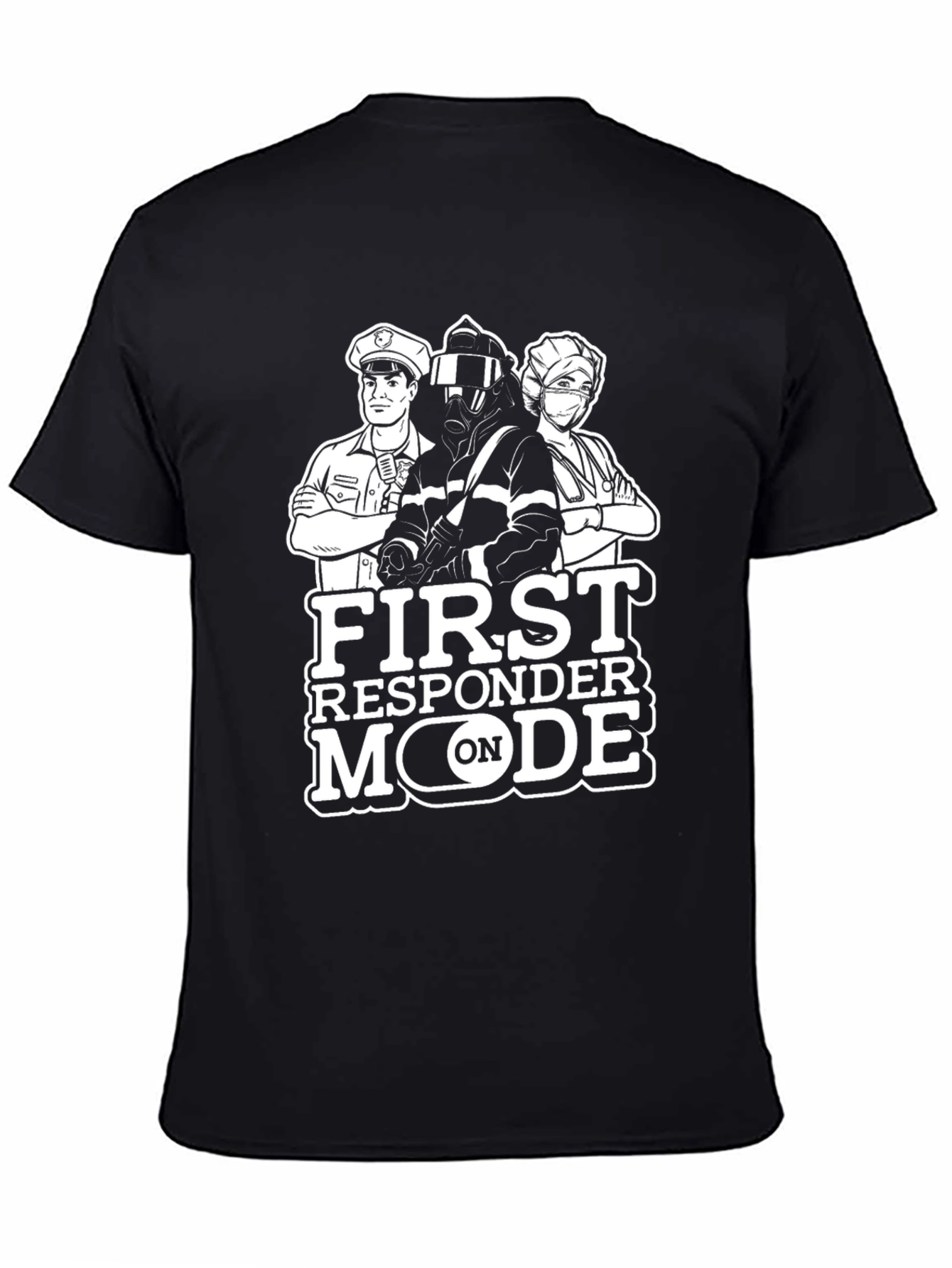 First Responder Mode Black Graphic T-Shirt