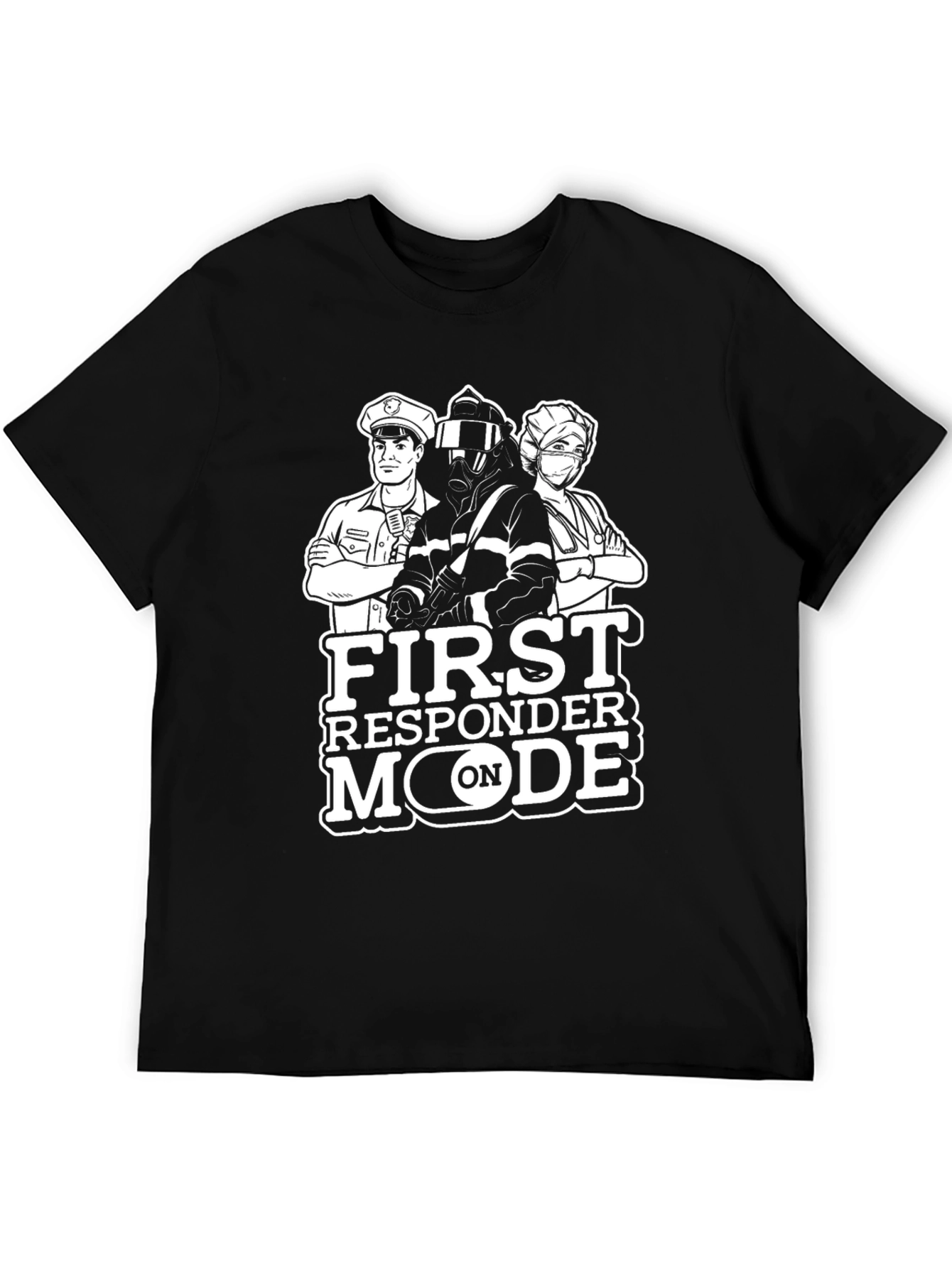 First Responder Mode Black Graphic T-Shirt