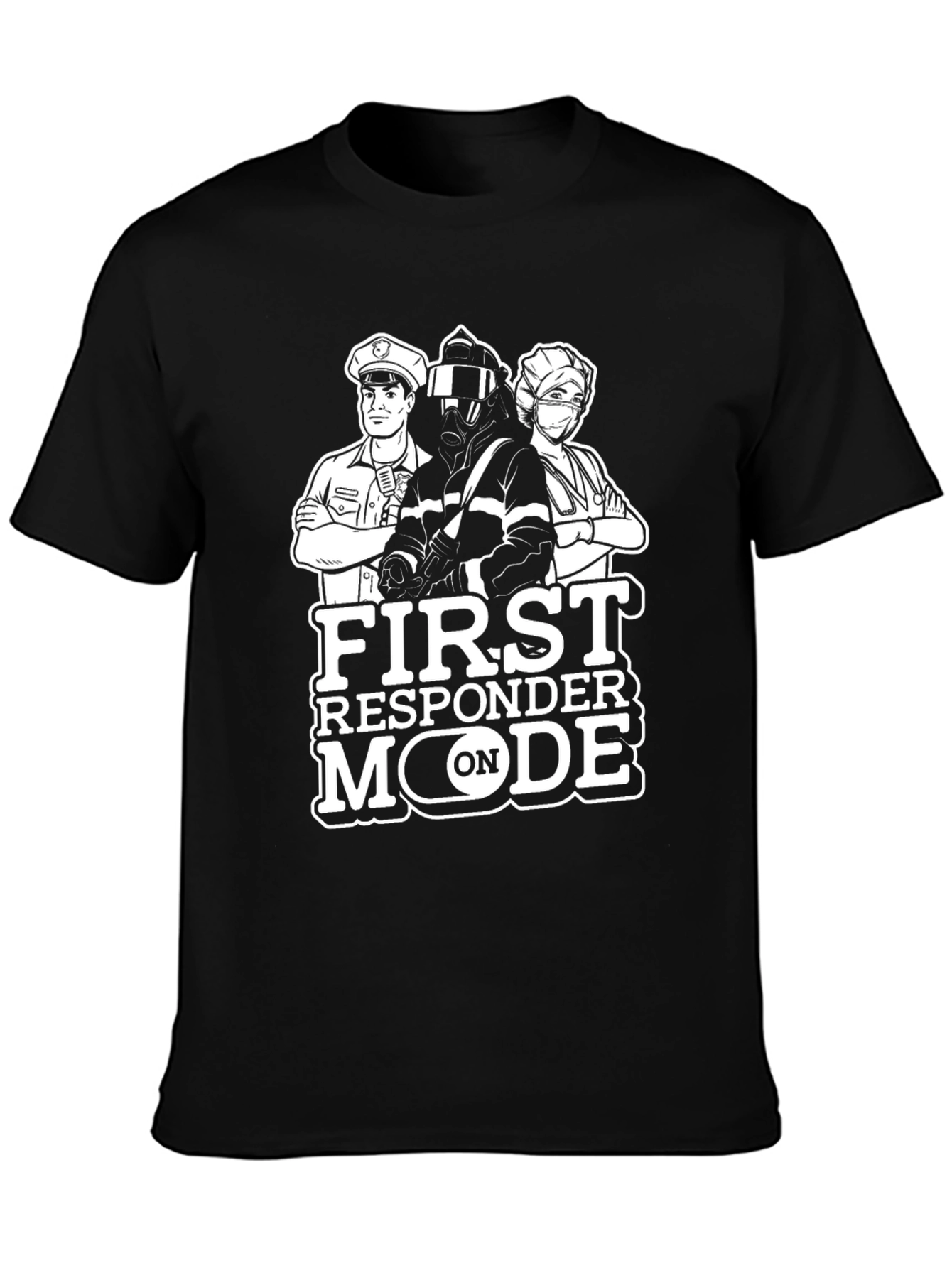 First Responder Mode Black Graphic T-Shirt