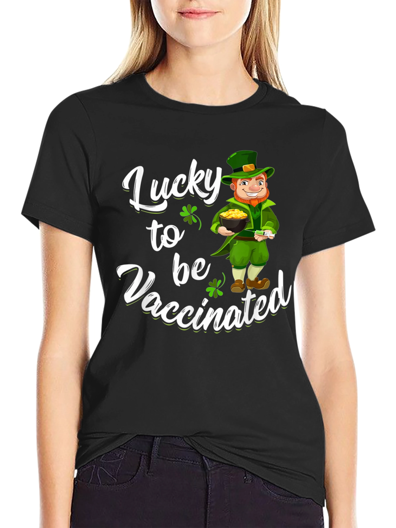 Lucky to be Vaccinated St. Patricks Day T-Shirt