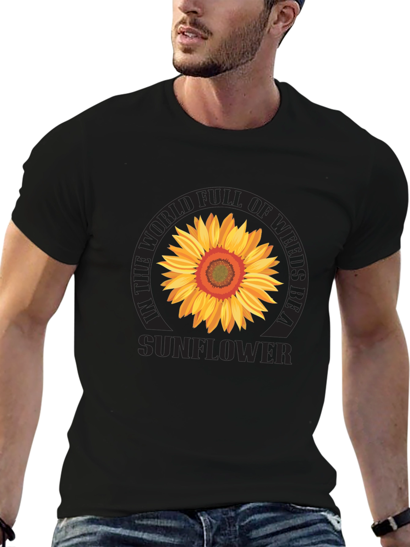 Sunflower Graphic Print Tee - Be a Sunflower