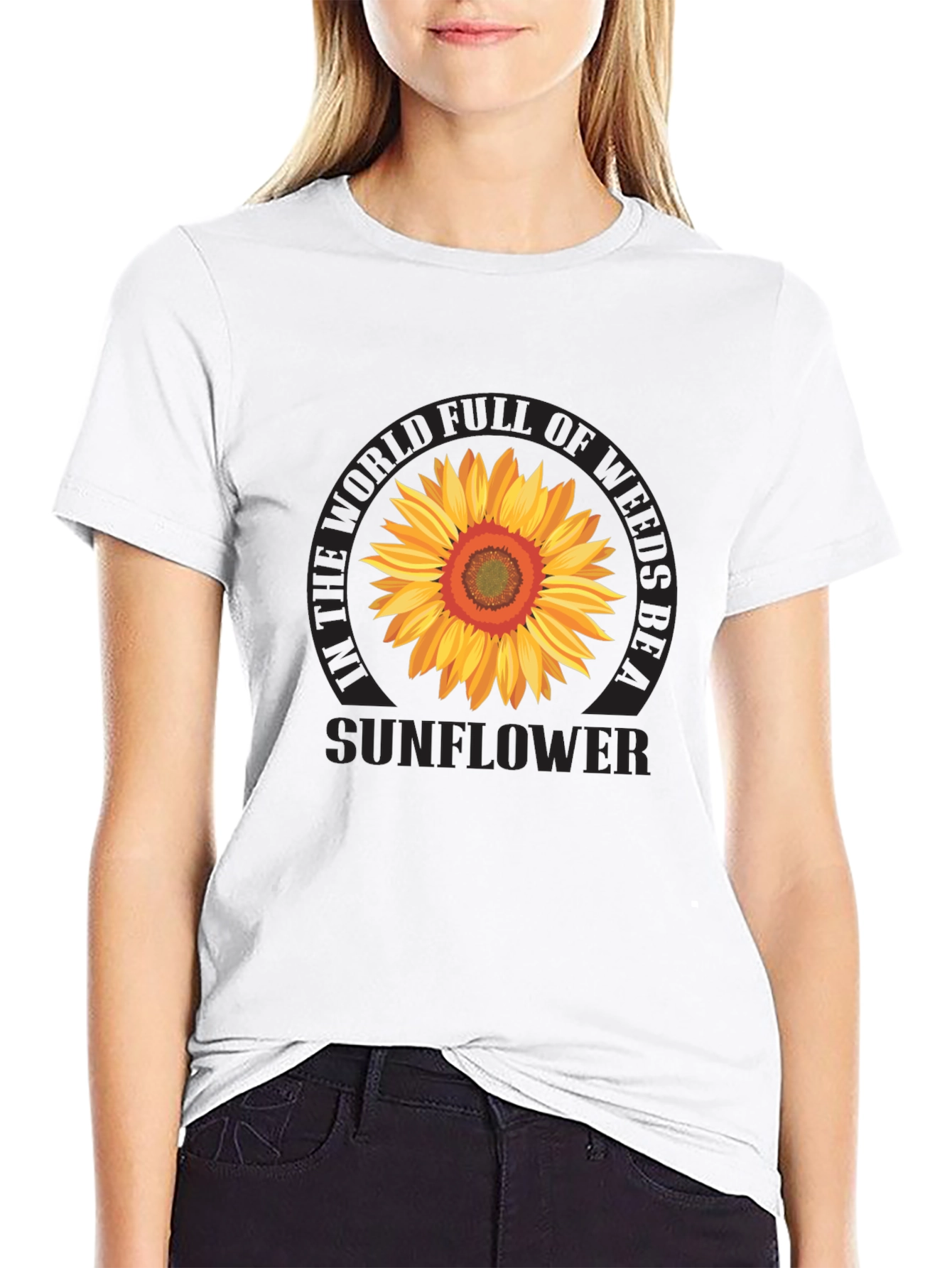 Sunflower Graphic Print Tee - Be a Sunflower