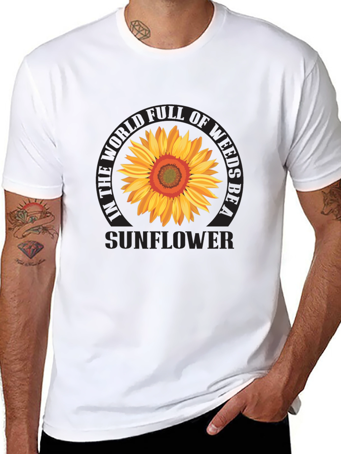 Sunflower Graphic Print Tee - Be a Sunflower