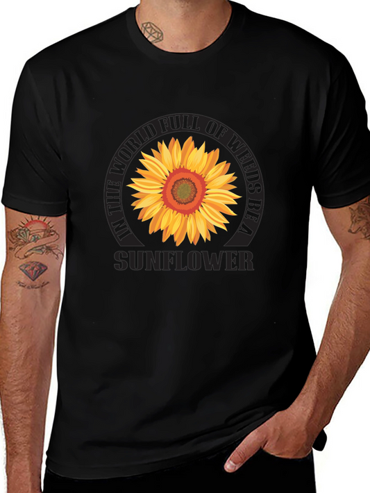 Sunflower Graphic Print Tee - Be a Sunflower