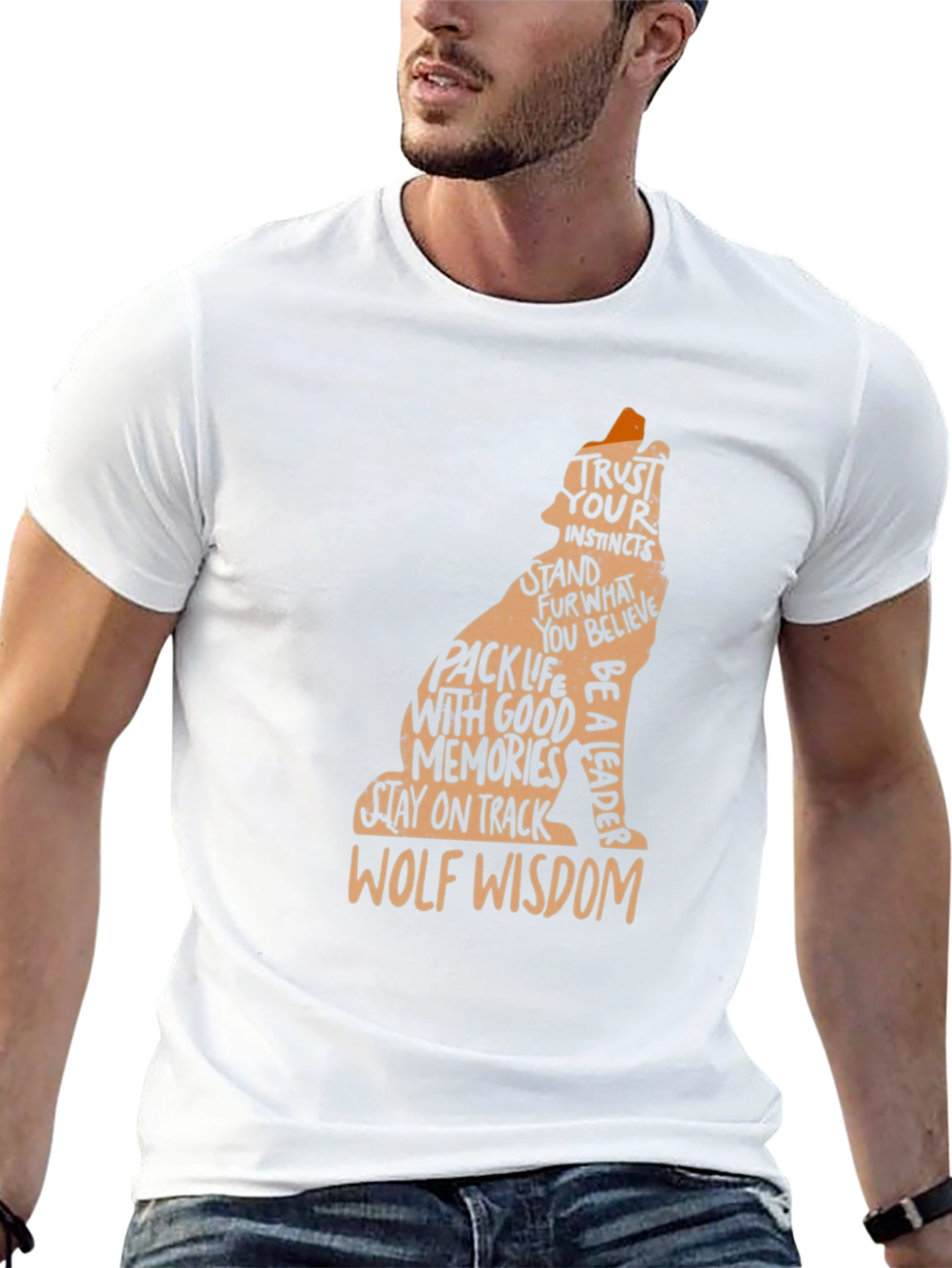 Wolf Wisdom Graphic Tee - Black Casual T-Shirt