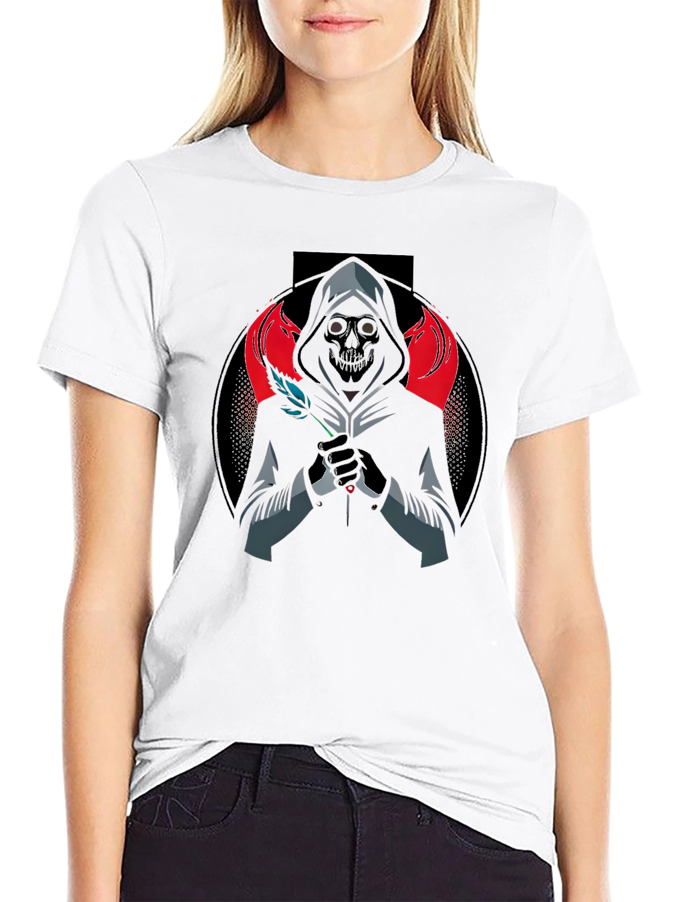 Grim Reaper Graphic Tee - Dark Aesthetic