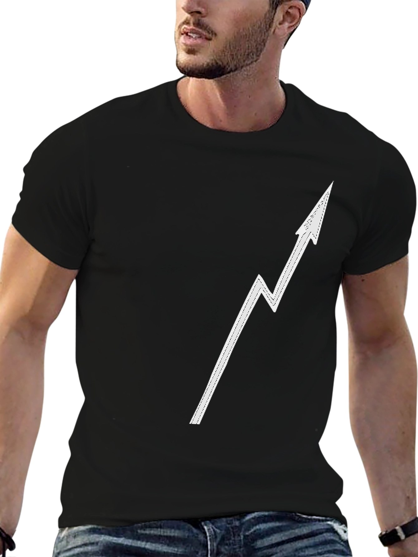 Modern Arrow Graphic Tee - Black Casual Shirt