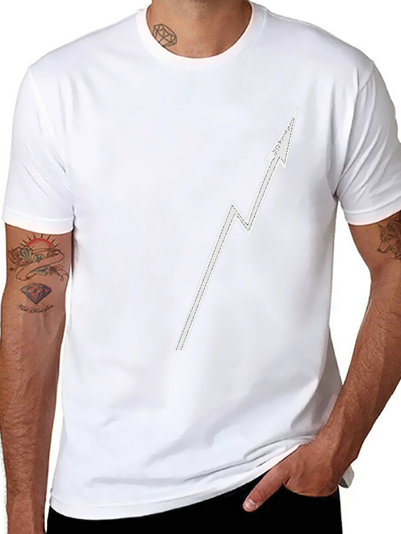 Modern Arrow Graphic Tee - Black Casual Shirt