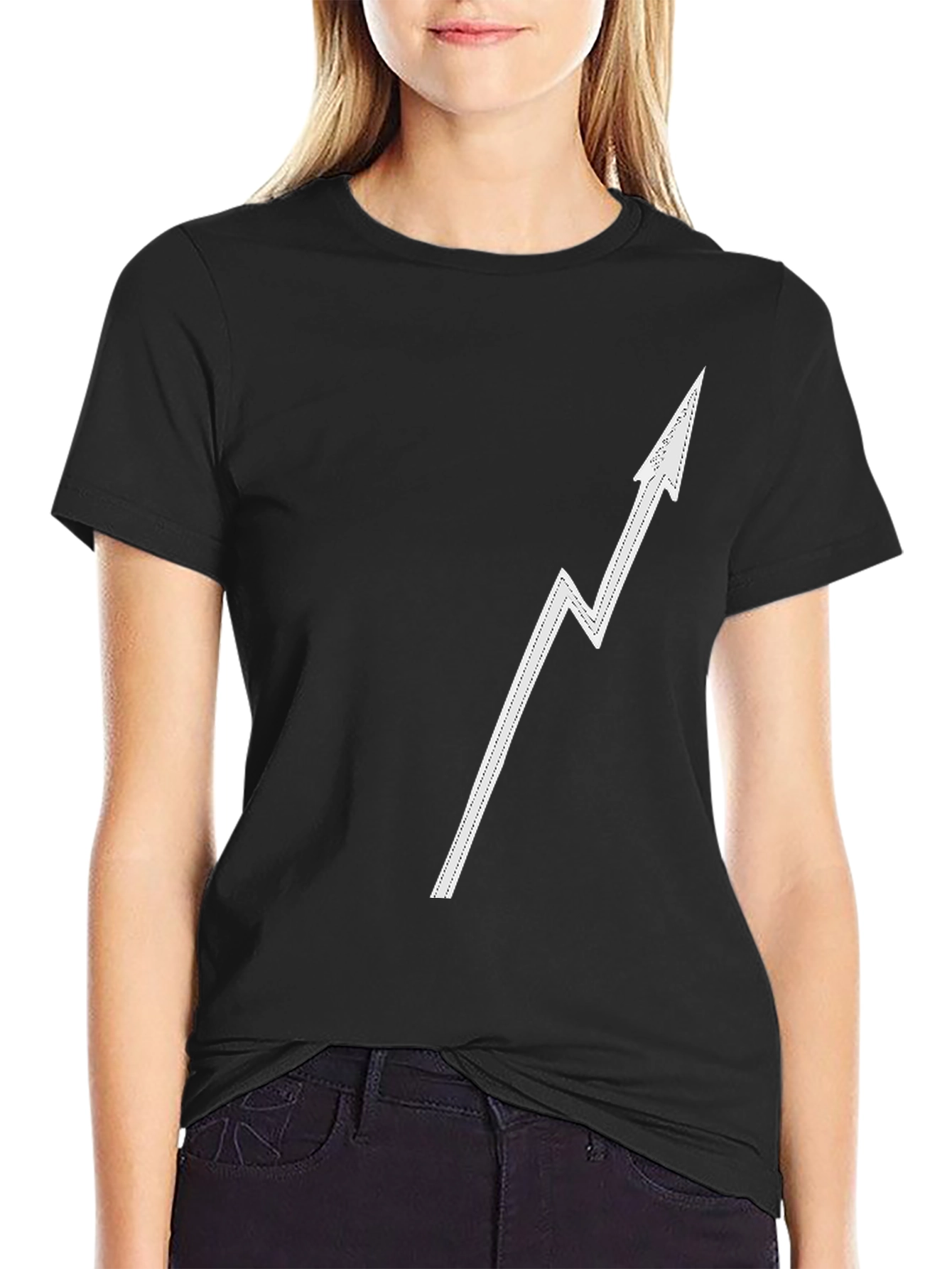 Modern Arrow Graphic Tee - Black Casual Shirt