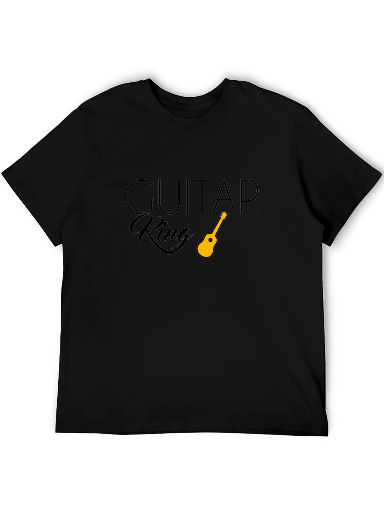 Guitar King Black T-Shirt - Music Lover Tee