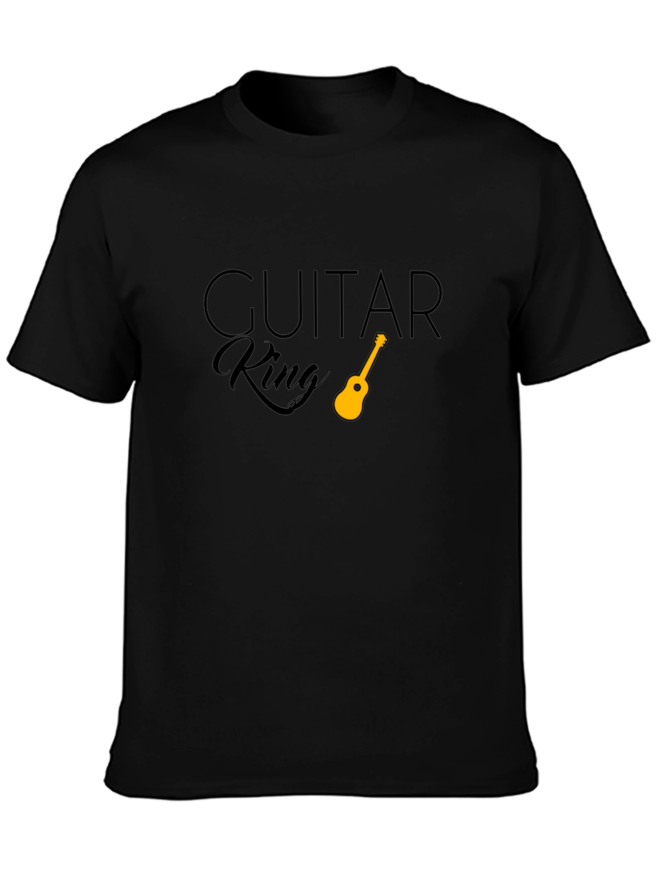 Guitar King Black T-Shirt - Music Lover Tee