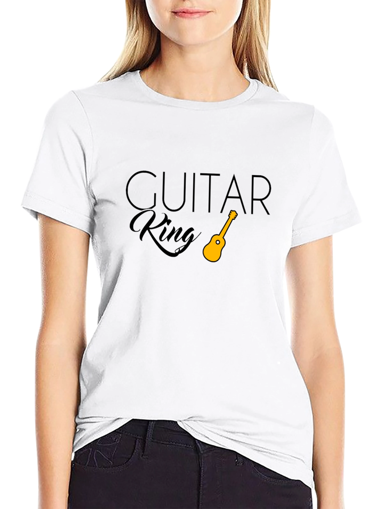 Guitar King Black T-Shirt - Music Lover Tee