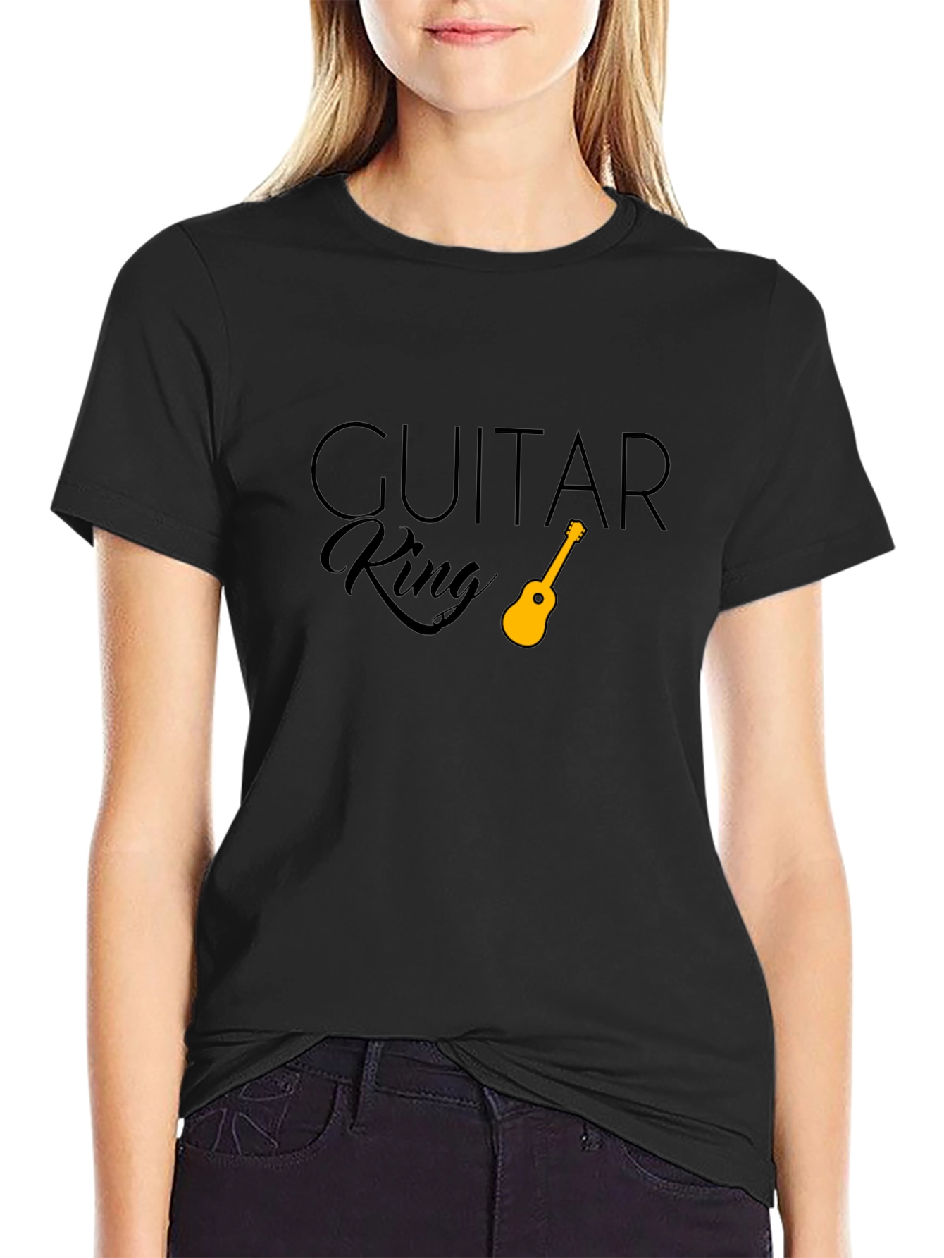 Guitar King Black T-Shirt - Music Lover Tee