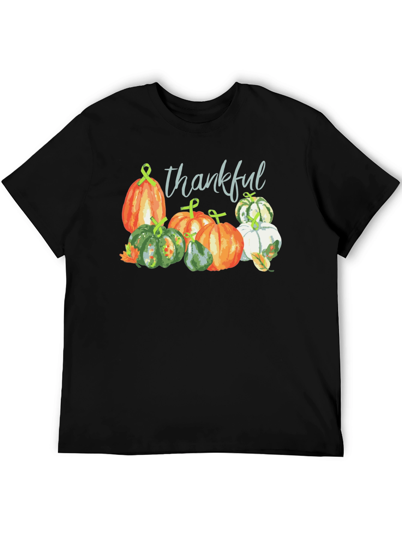 Thankful Pumpkin Patch Black T-Shirt Fall Season Tee