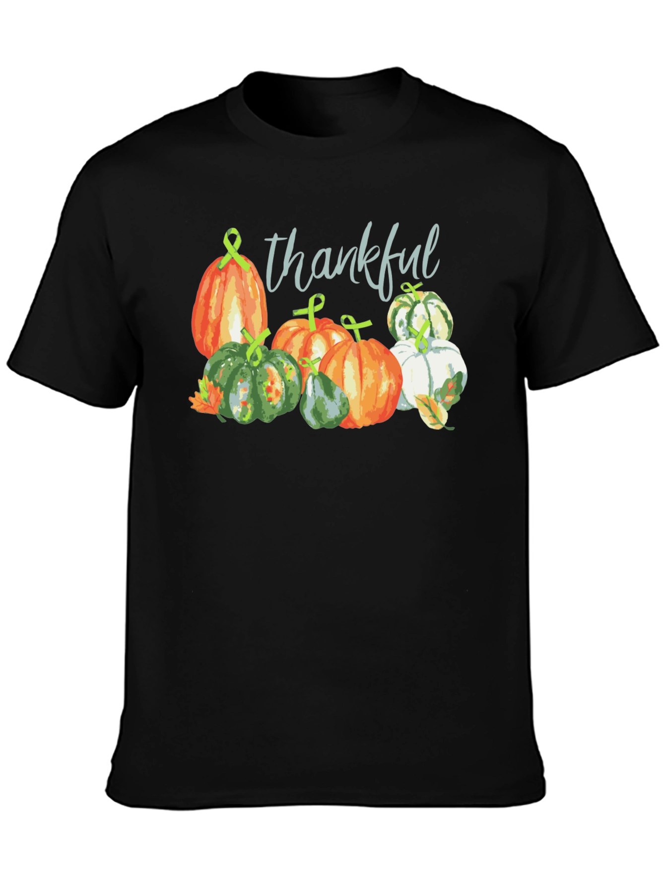 Thankful Pumpkin Patch Black T-Shirt Fall Season Tee