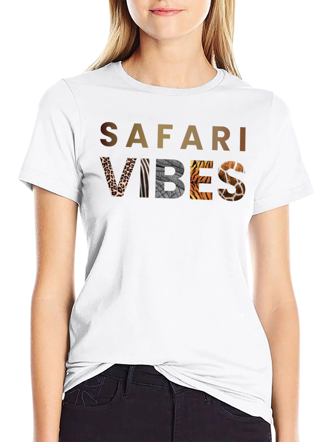 Safari Vibes Graphic T-Shirt - Stylish Animal Print Tee