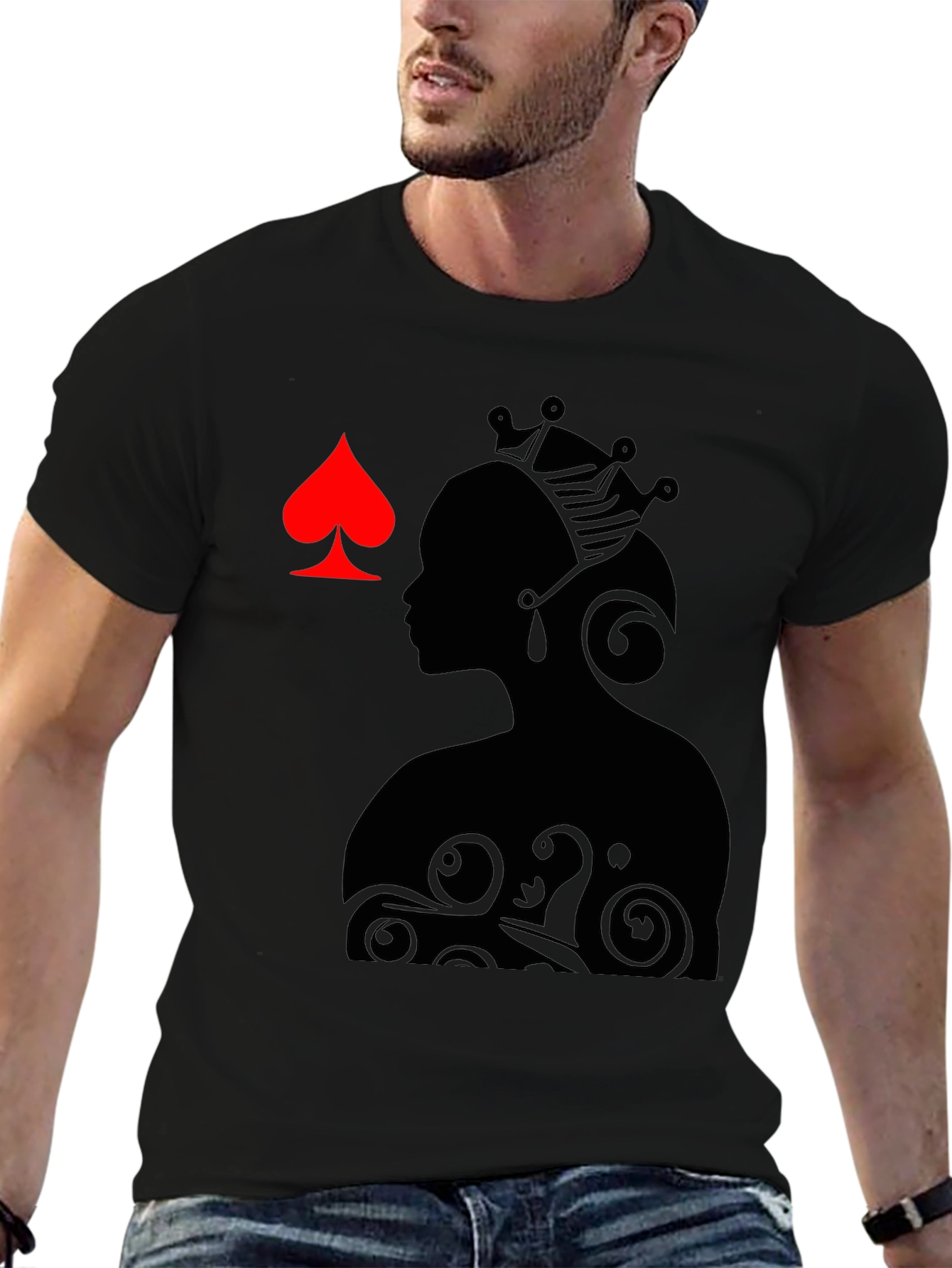 Queen of Spades Graphic Tee - Black
