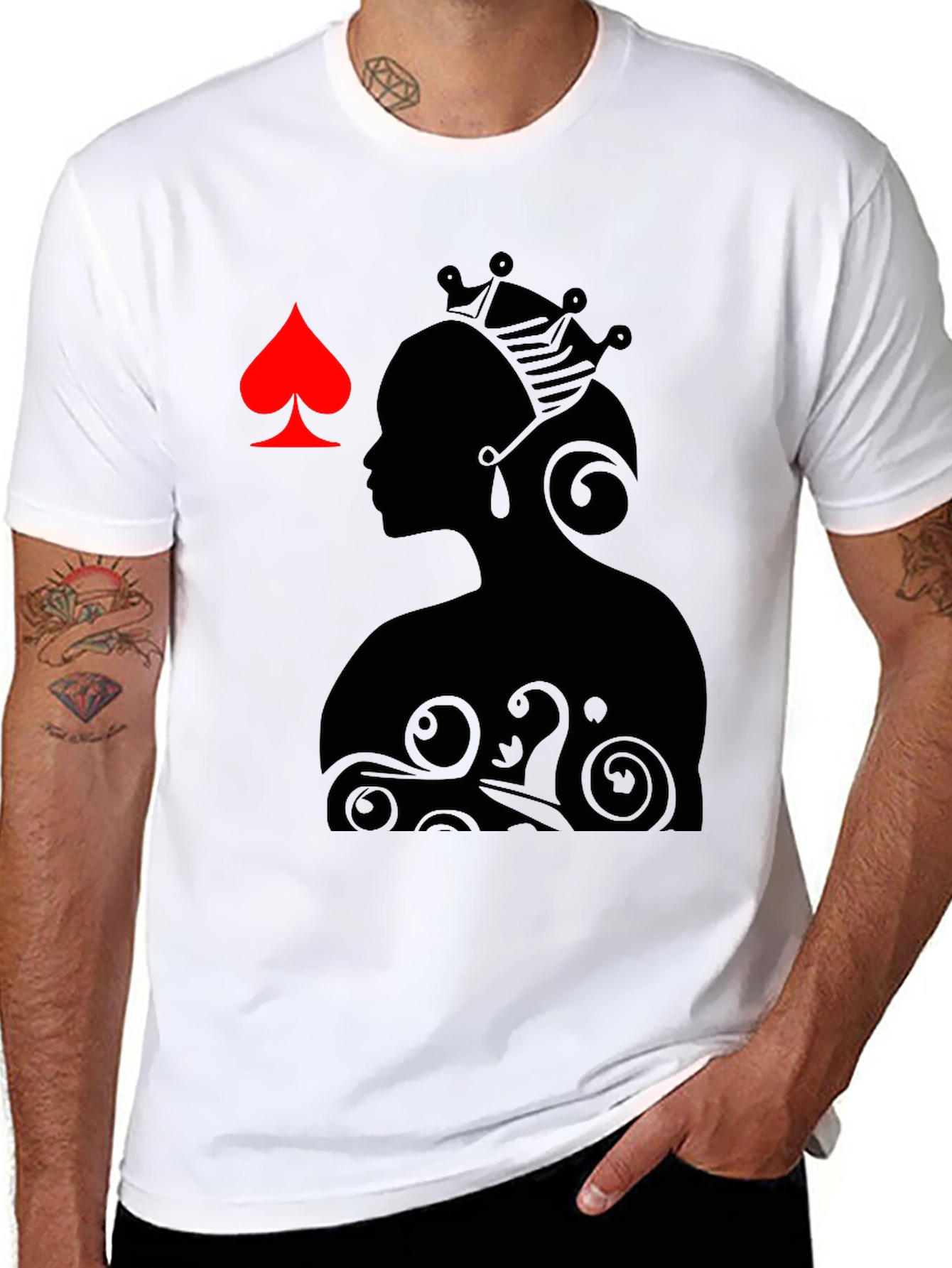 Queen of Spades Graphic Tee - Black