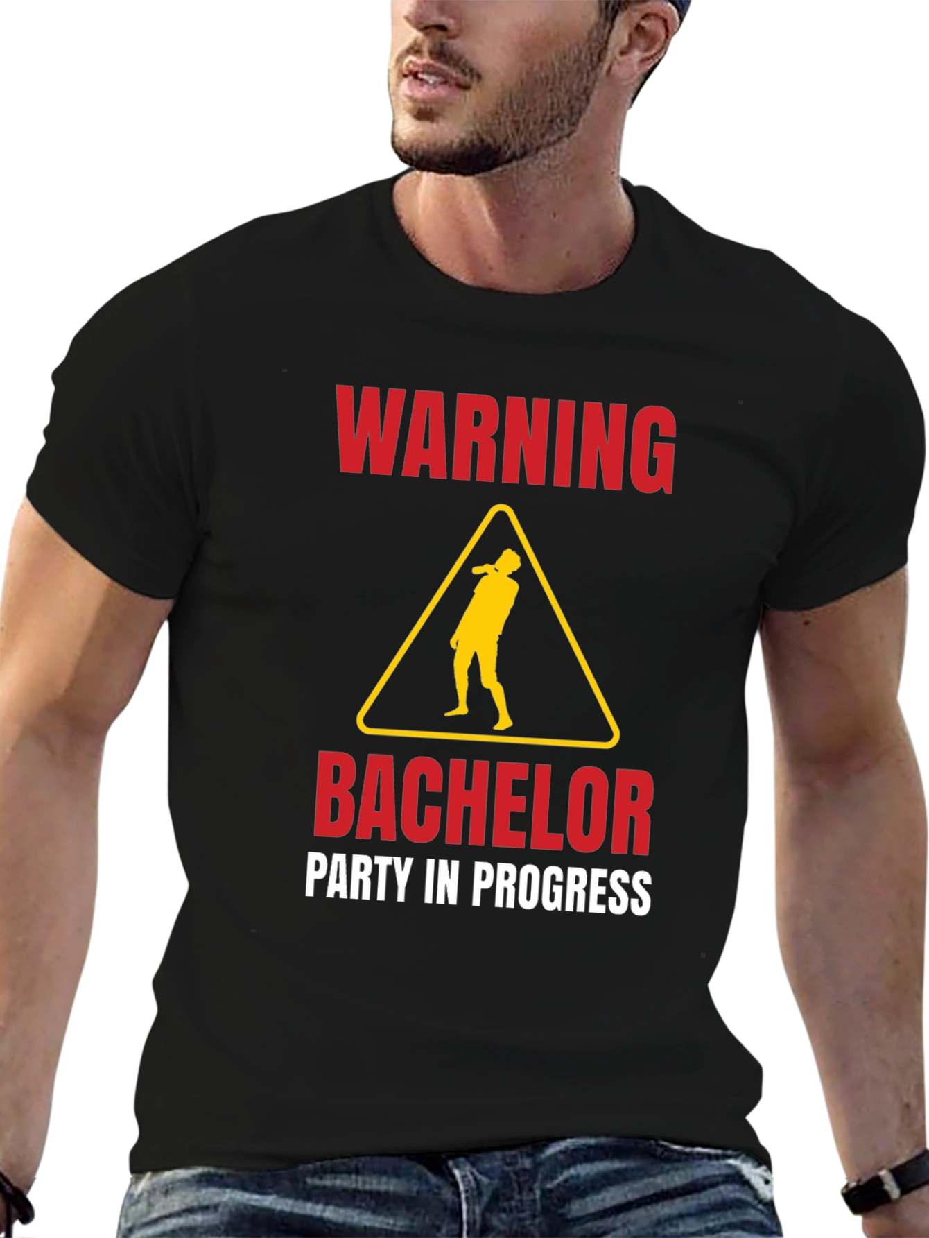 Warning Bachelor Party in Progress Graphic Tee